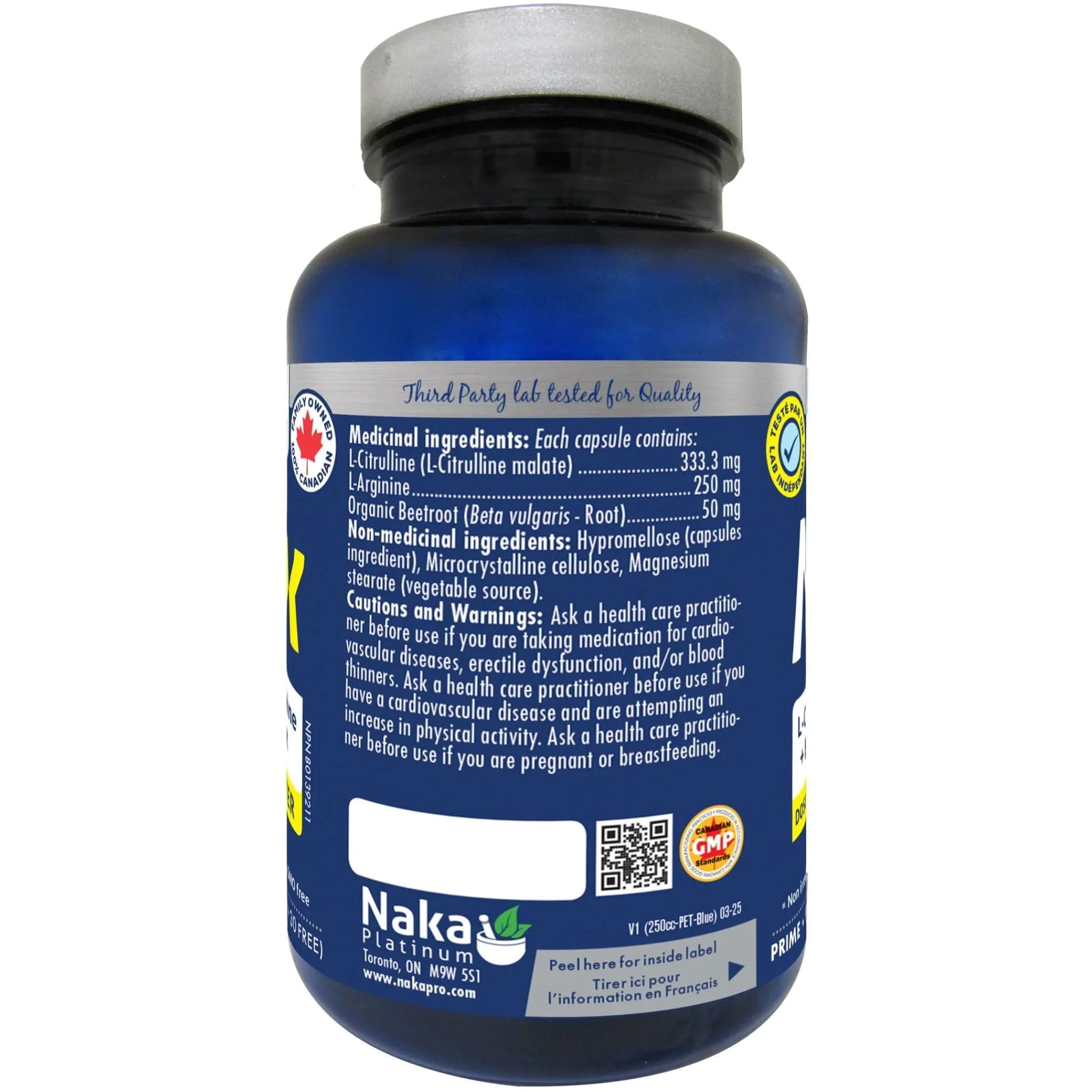 NAKA NOX Nitric Oxide Booster, L-Citrulline, L-Arginine, Organic Beetroot, Supports Healthy Blood Flow and Circulation, 90 Vegetable Capsules - Image 2