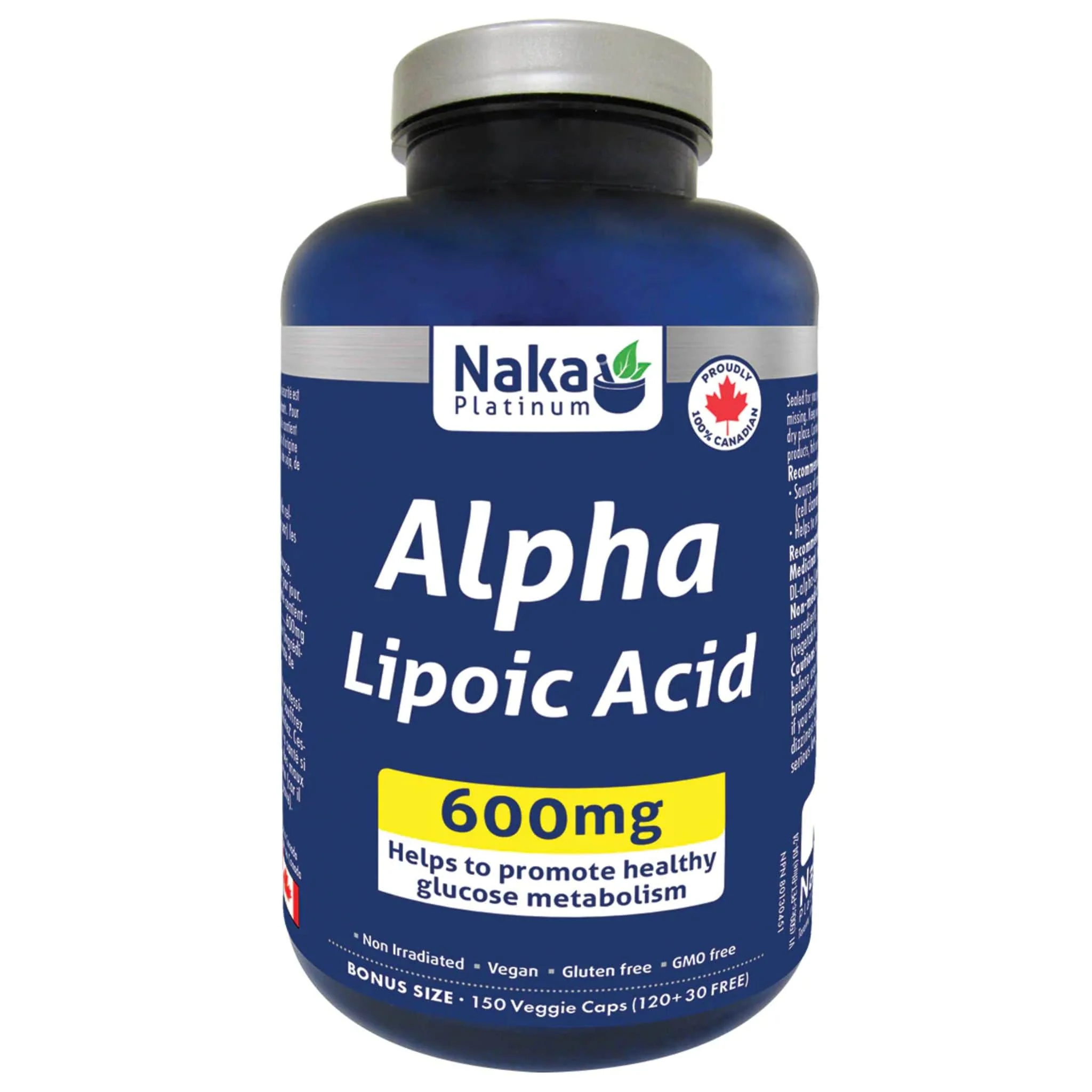 Naka Platinum Alpha Lipoic Acid 600mg, Helps Promote Healthy Glucose Metabolism, 75 Vegetable Capsules - Image 2