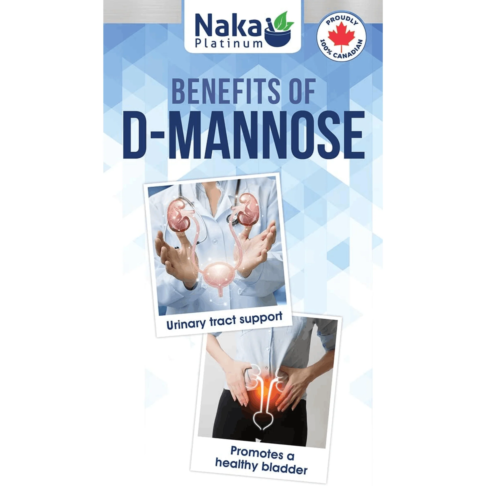 NAKA Platinum D-Mannose 500mg, 100% Pure, Supports Urinary Tract Health, 120 Vegetable Capsules - Image 4