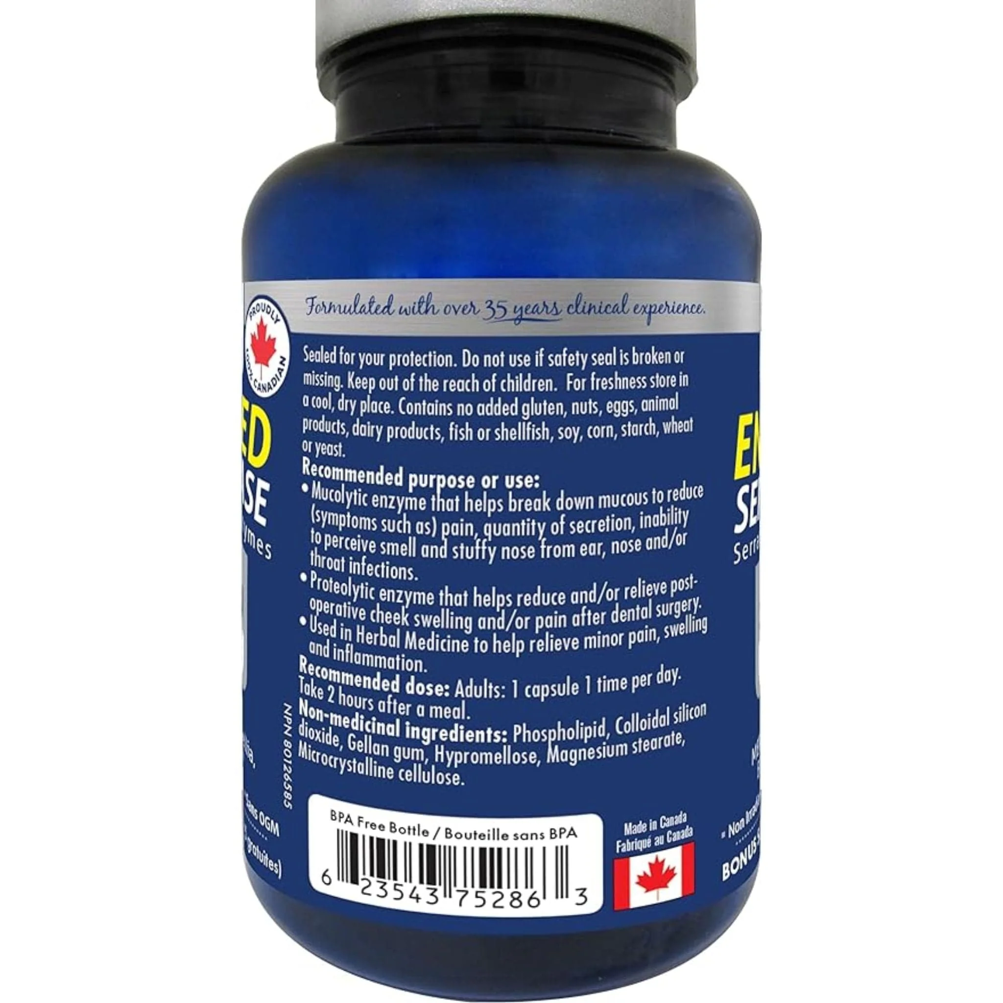 Naka Platinum Enhanced Serrapeptase 120,000 SU, 75 Delayed Release Vegetable Capsules - Image 2