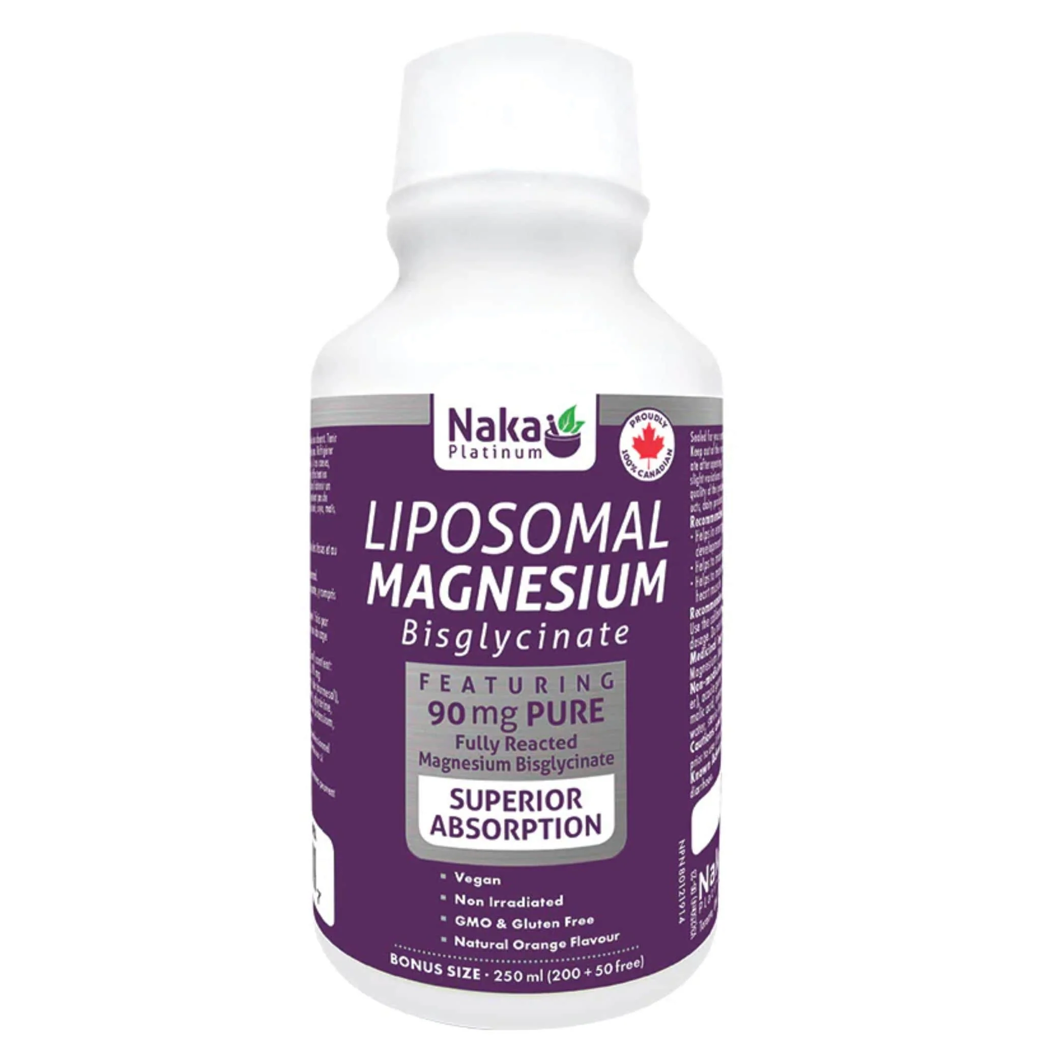 Naka Platinum Liposomal Magnesium Bisglycinate Liquid 90mg, 250mL