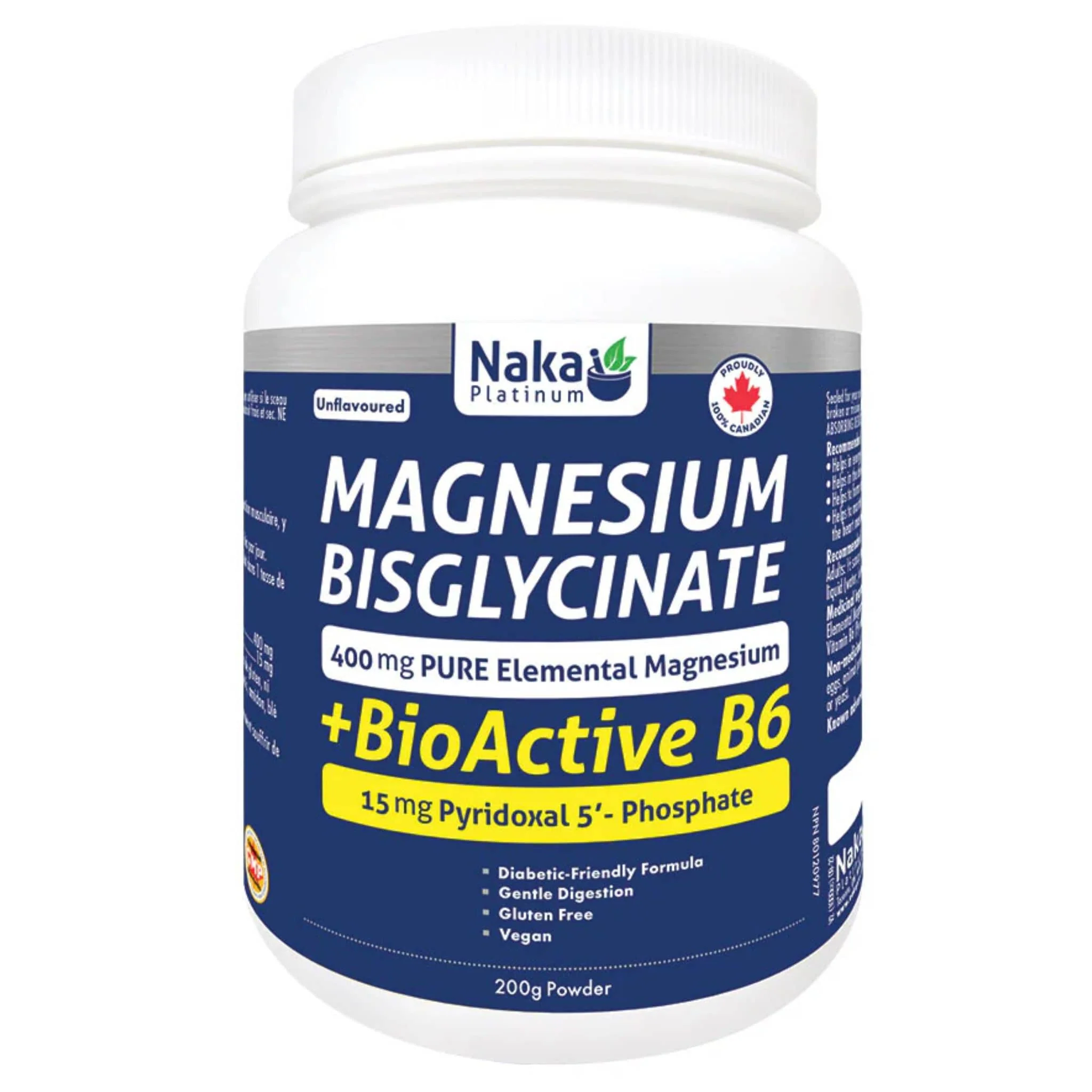 Naka Platinum Magnesium Bisglycinate Powder 400mg Plus BioActive B6 15mg - Image 3