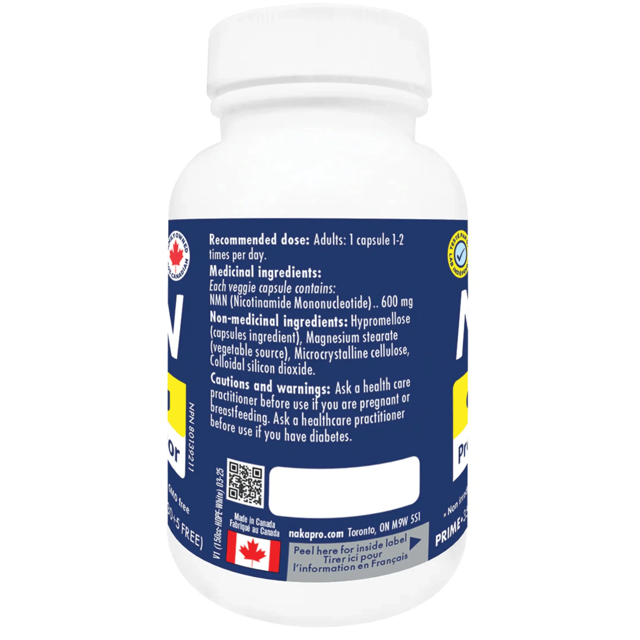 NAKA Platinum NMN 600mg, Nicotinamide Mononucleotide, NAD+ Booster for Cellular Energy and Healthy Aging, 35 Vegetable Capsules - Image 3