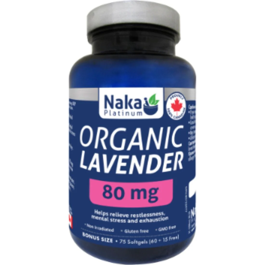 Naka Platinum Organic Lavender 80mg, 75 Softgels