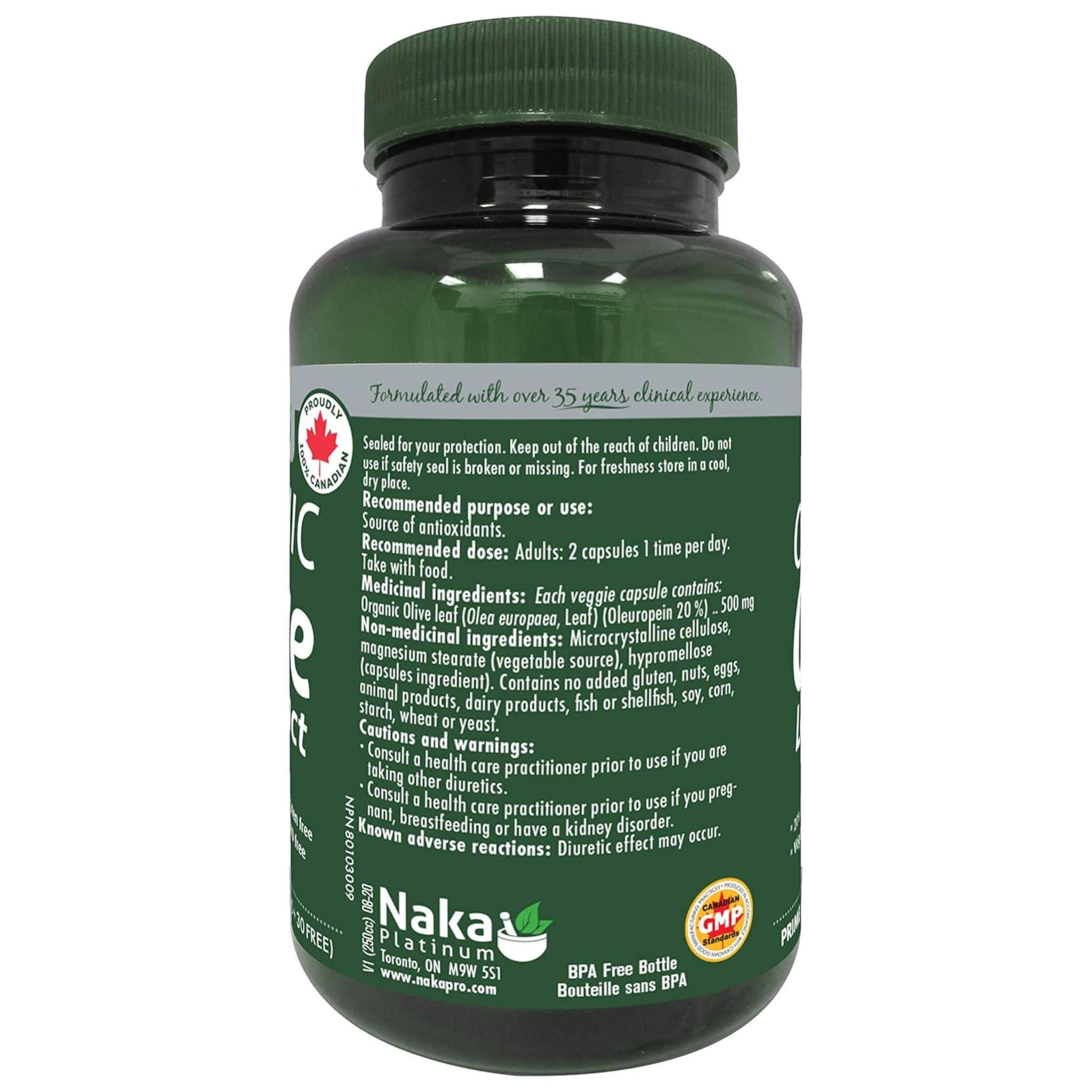 Naka Platinum Organic Olive Leaf Extract, 90 Vegetable Capsules - Image 2
