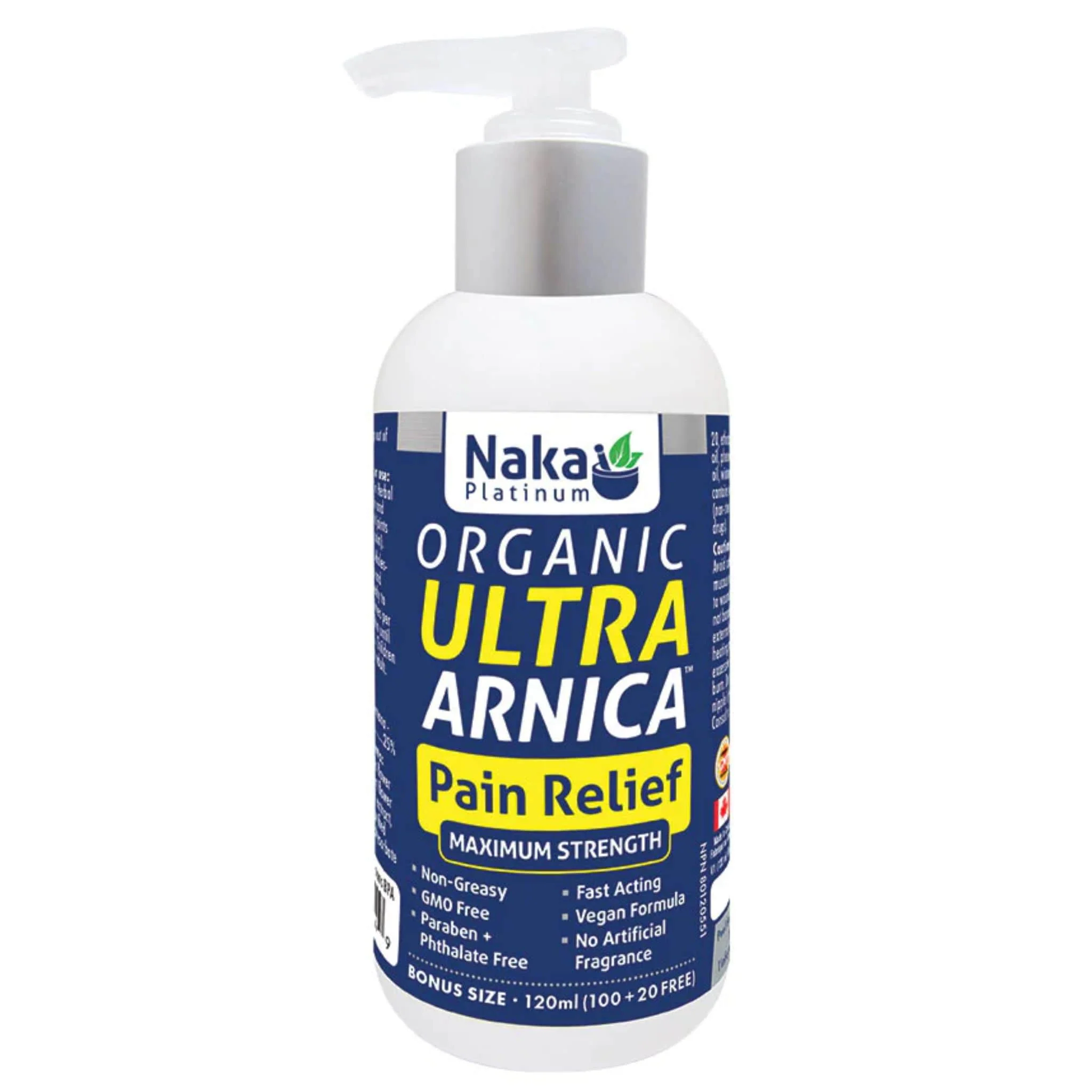 Naka Platinum Organic Ultra Arnica Pain Relief Lotion, Maximum Strength Arnica Lotion, Non-Greasy and Fast Acting - Image 3