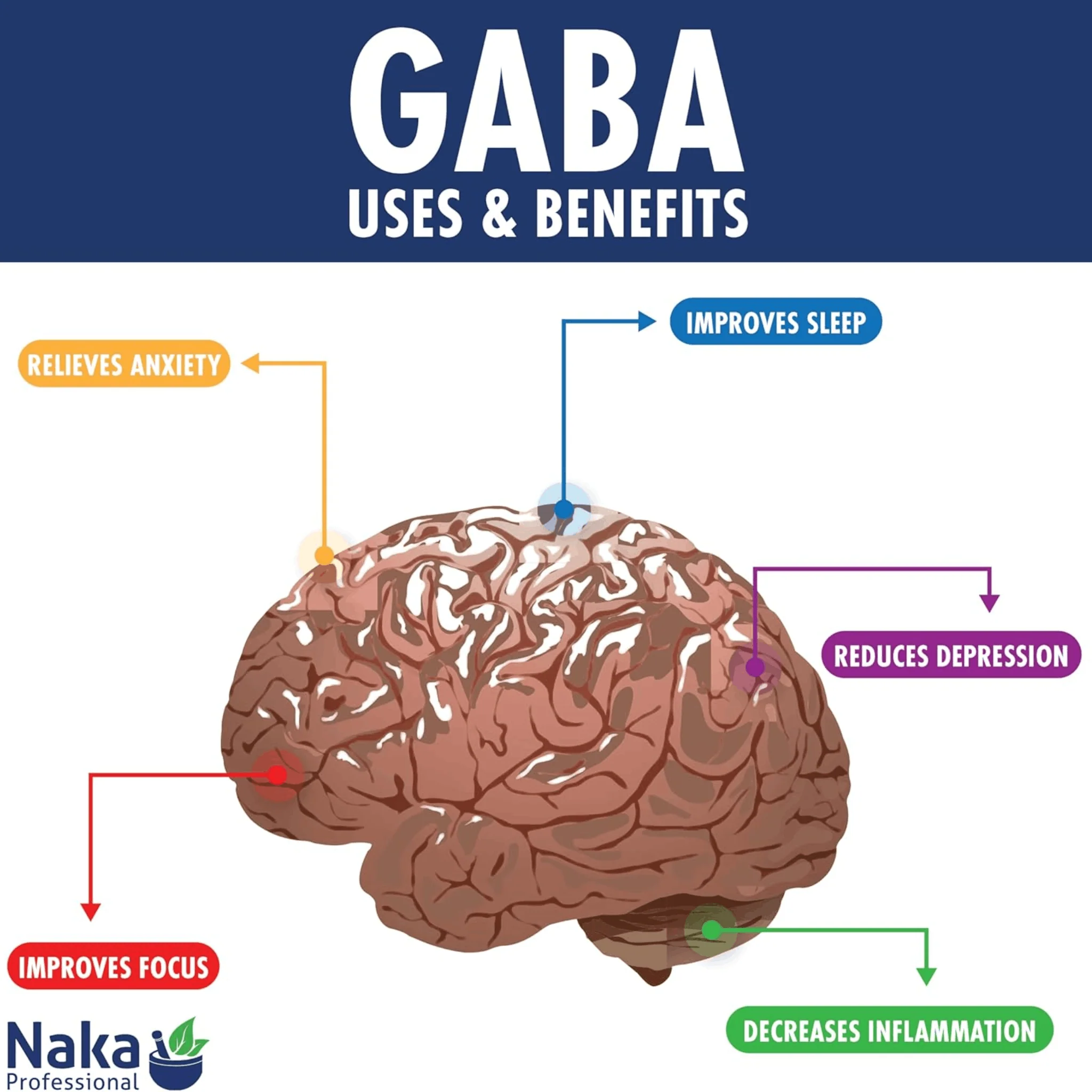 Naka Platinum Pro GABA 600mg, Supports Relaxation and Helps to Calm Nervous System, 140 Vegetable Capsules - Image 3