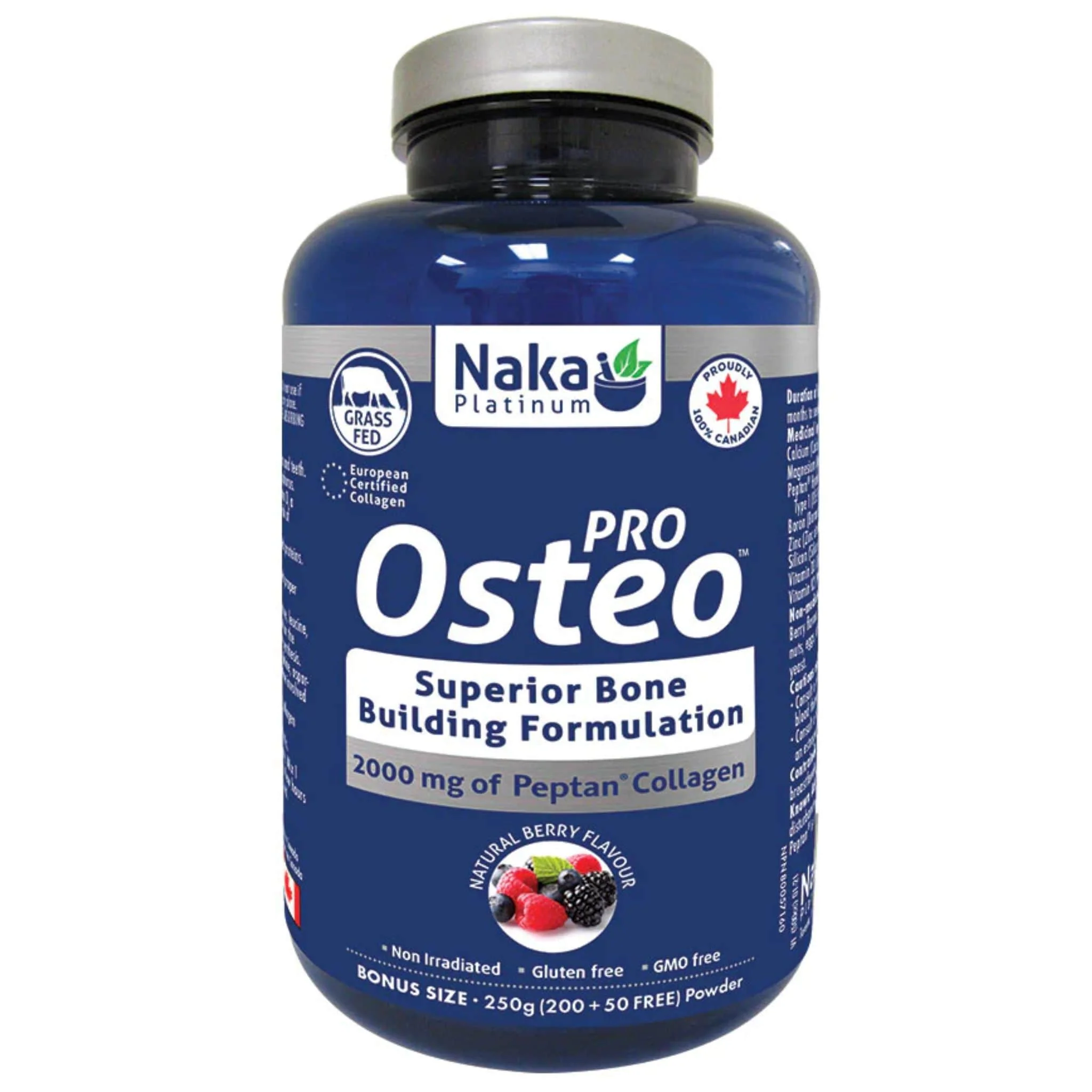 Naka Platinum Pro Osteo Powder, Superior Bone Building Formulation with 2000mg of Peptan Collagen, 250g