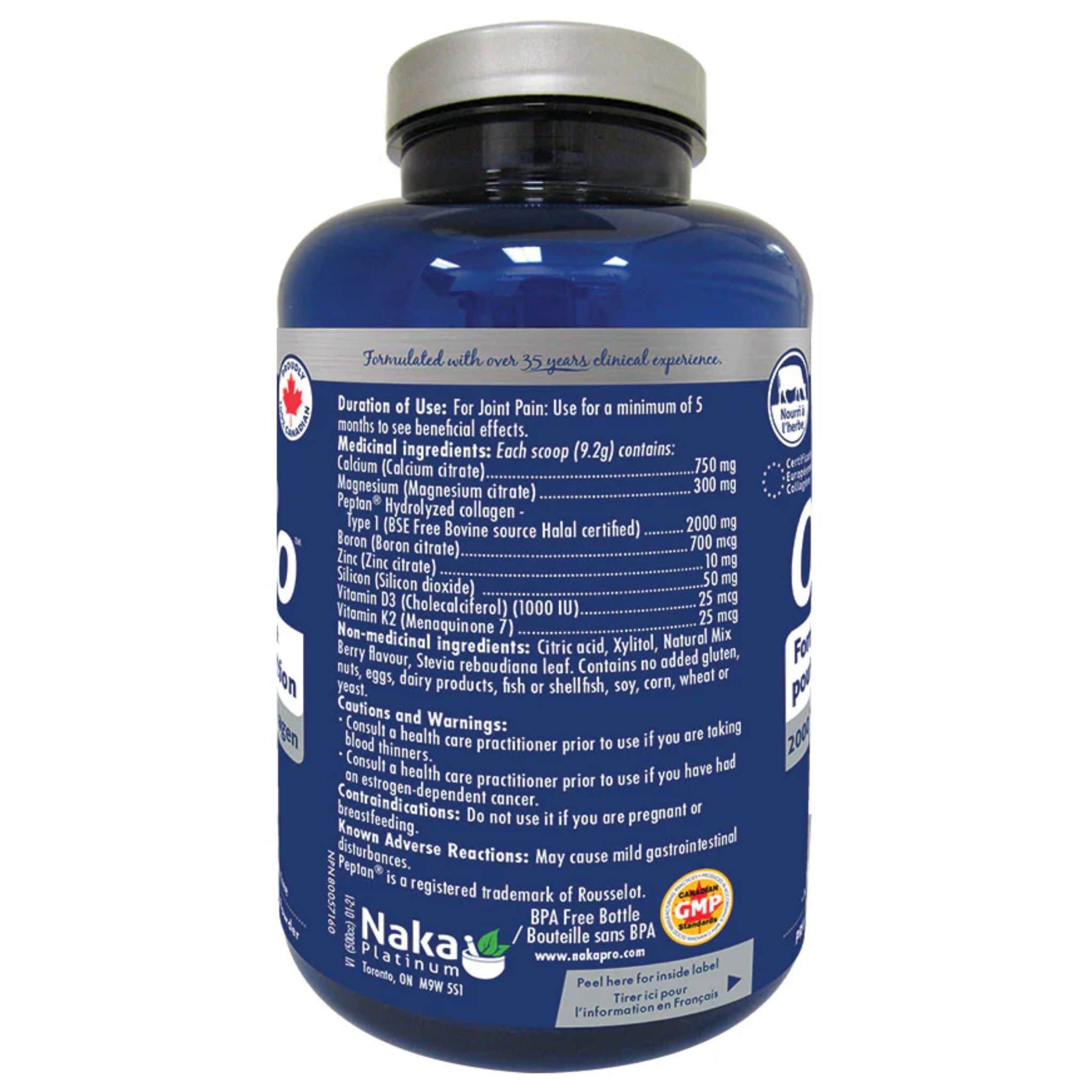 Naka Platinum Pro Osteo Powder, Superior Bone Building Formulation with 2000mg of Peptan Collagen, 250g - Image 2