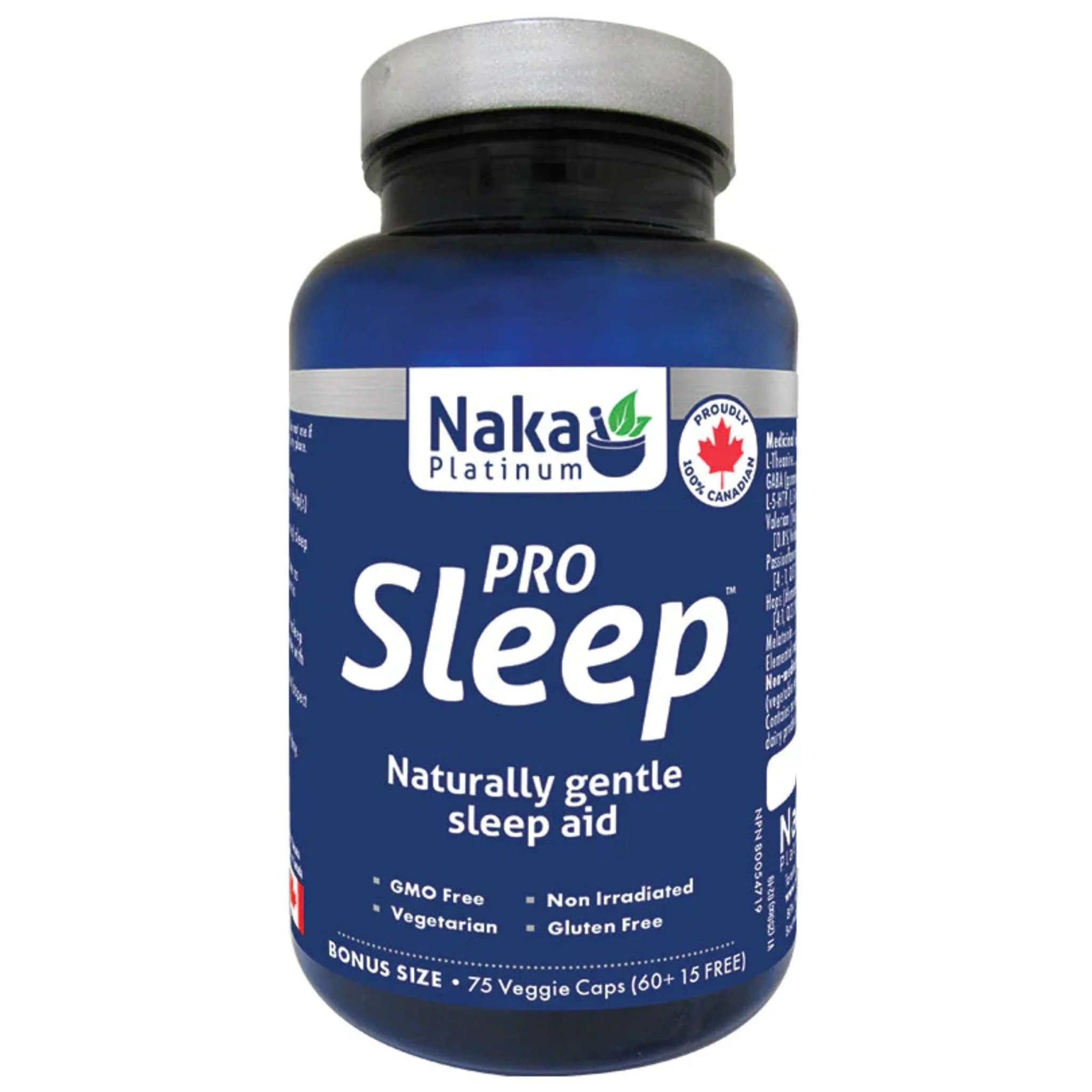 Naka Platinum Pro Sleep, Gentle Sleep Aid, 75 Vegetable Capsules