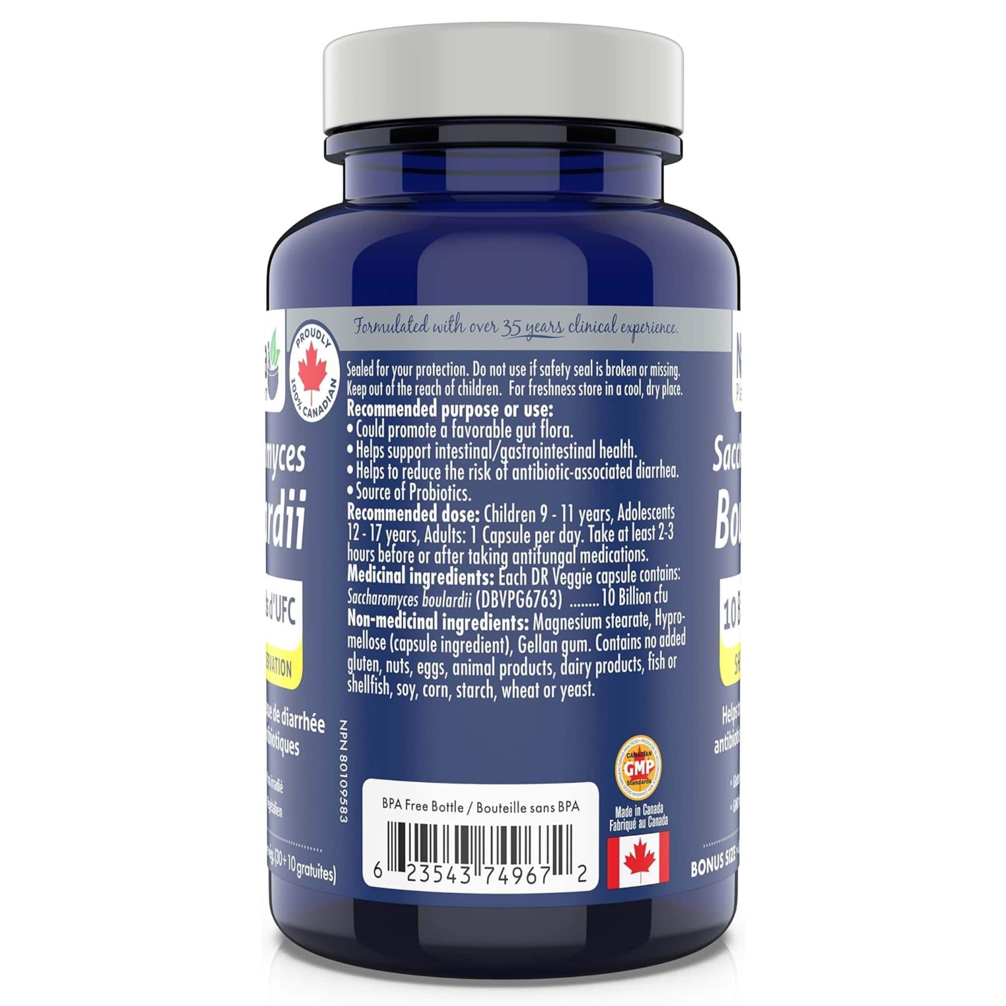 Naka Platinum Saccharomyces Boulardii, 10 Billion CFU, Shelf Stable, 40 Delayed Release Vegetable Capsules - Image 2