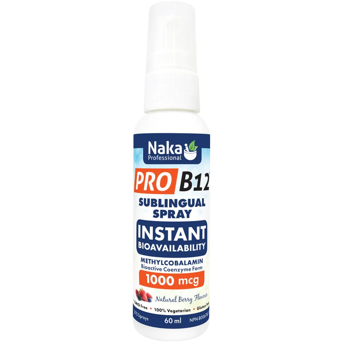 Naka Pro B12 Sublingual Spray 1000mcg, 60mL