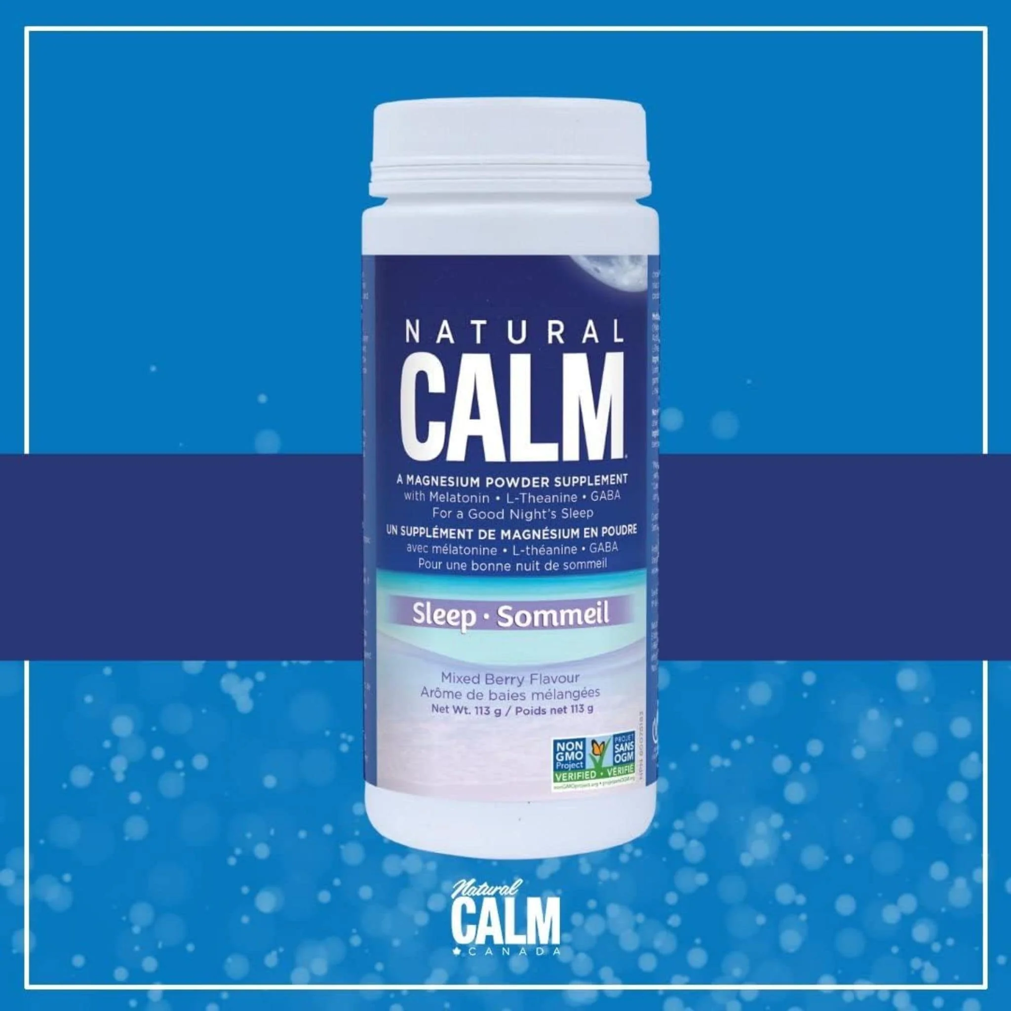 Natural Calm Sleep Magnesium with GABA, Melatonin and Theanine, Organic Wildberry Flavour, 113g - Image 2