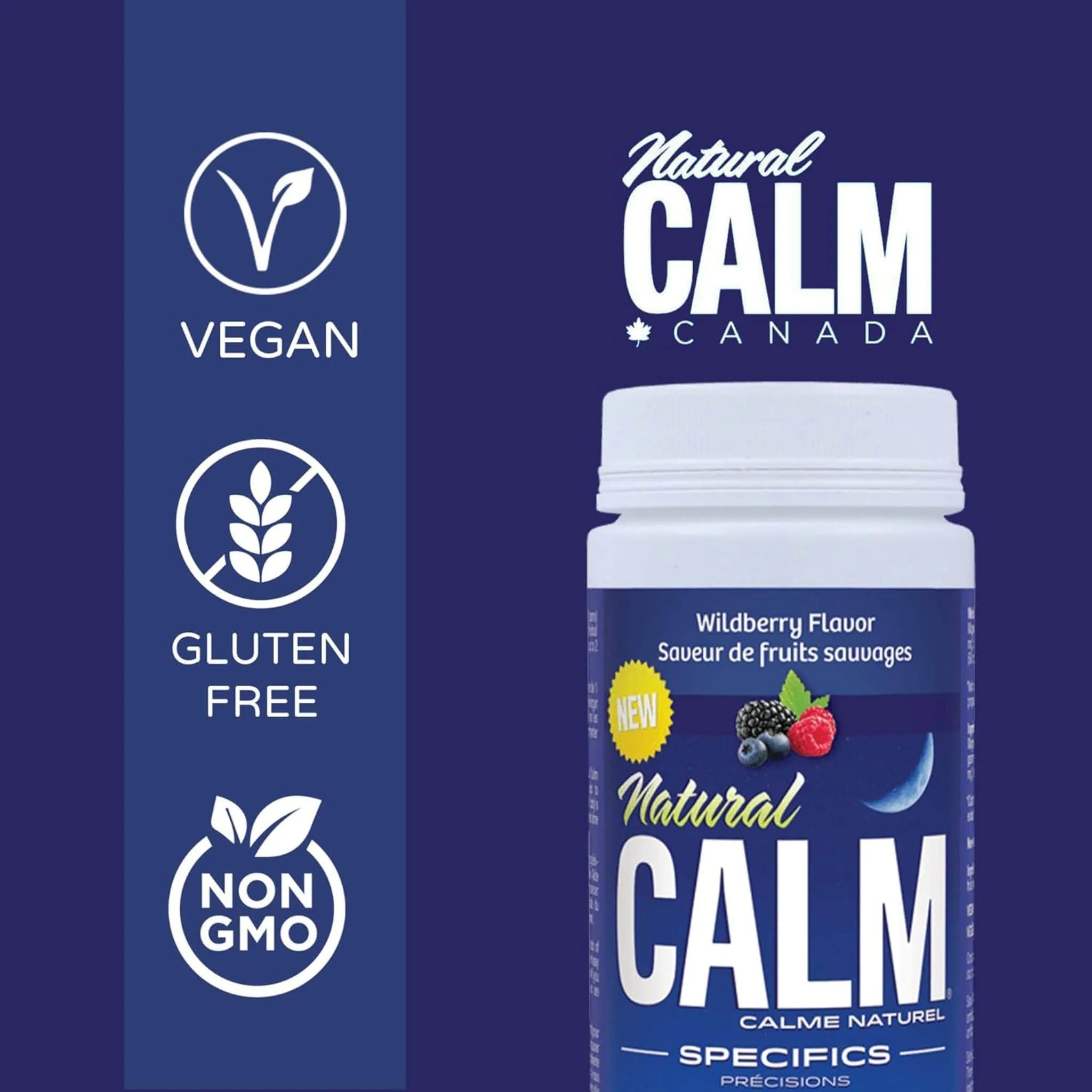 Natural Calm Sleep Magnesium with GABA, Melatonin and Theanine, Organic Wildberry Flavour, 113g - Image 4