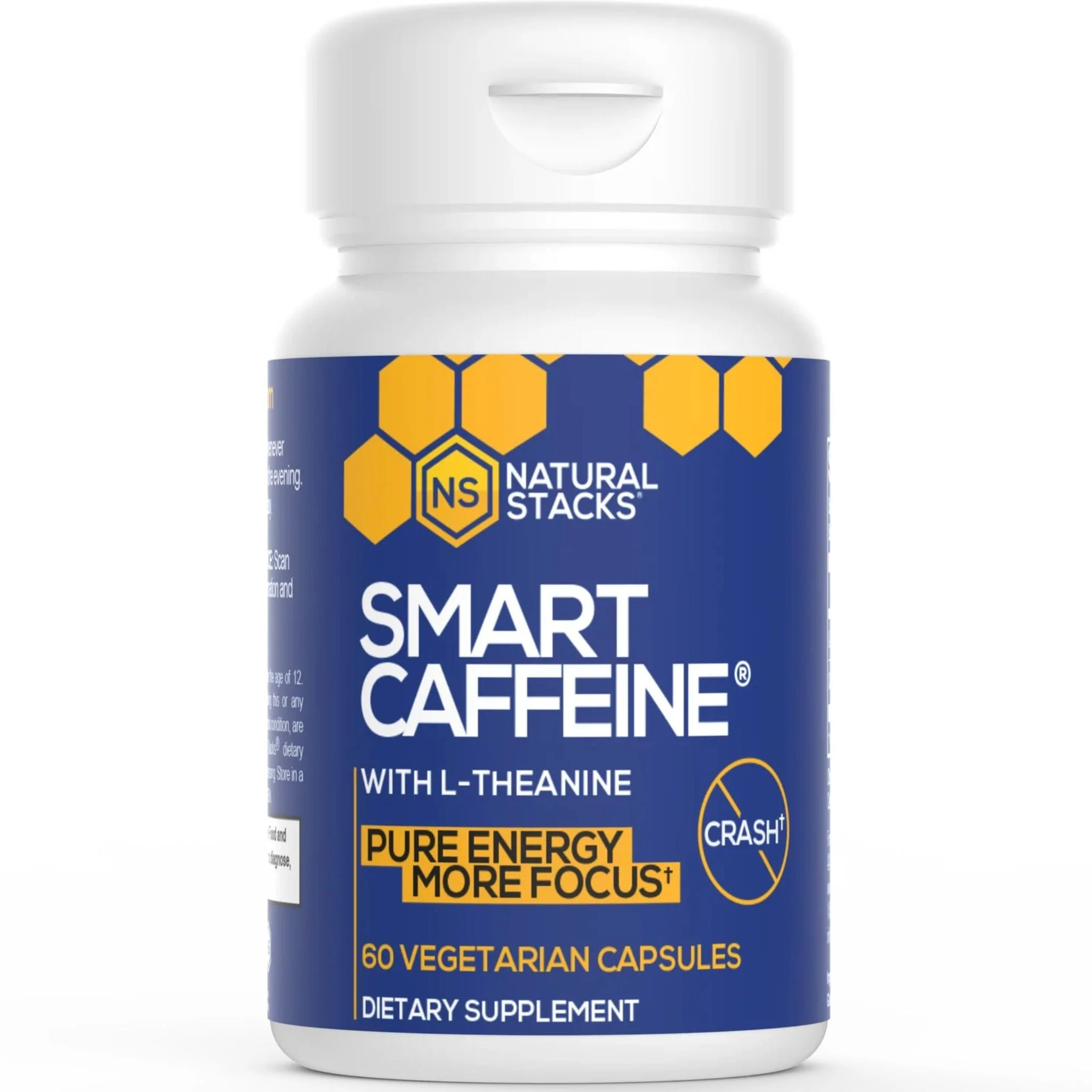 Natural Stacks Smart Caffeine with L-Theanine, No Crash, 60 Capsules