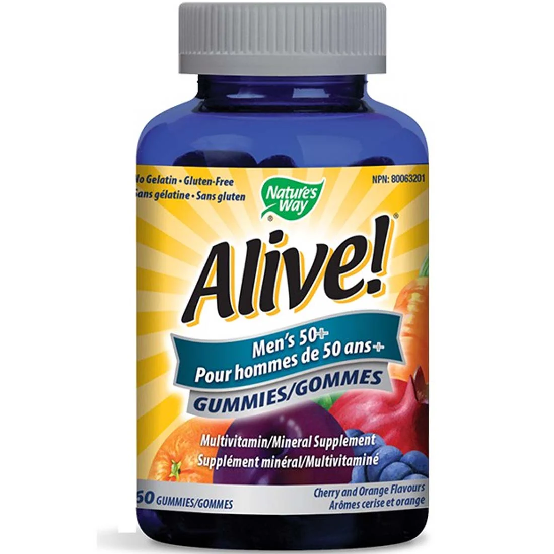 Nature's Way Alive! Men's 50+ Gummies Multivitamin & Multimineral Supplement, 60 Gummies - Image 2