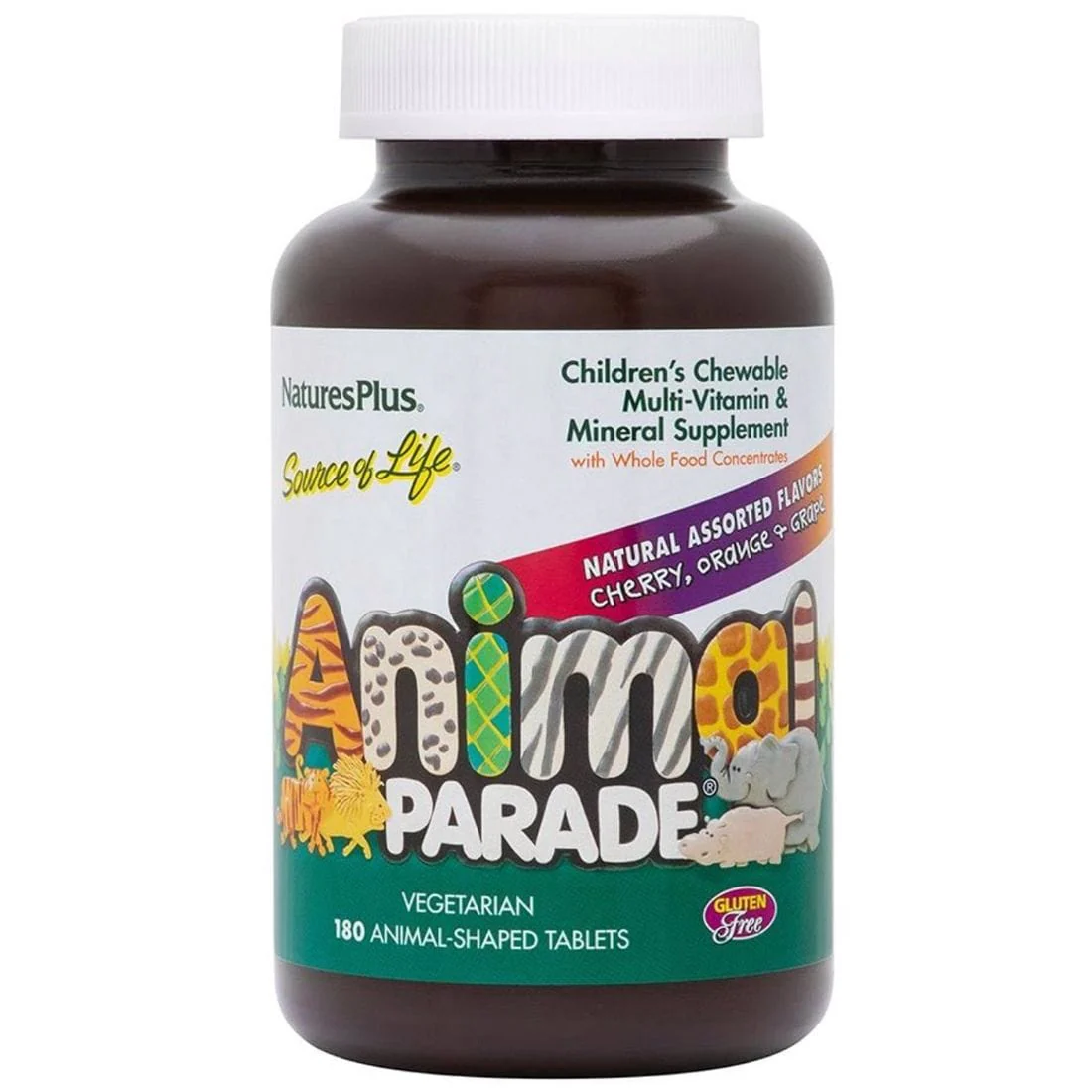 Nature's Plus Animal Parade Chewable Multivitamin & Multimineral for Kids, Assorted Natural Flavours - Image 4