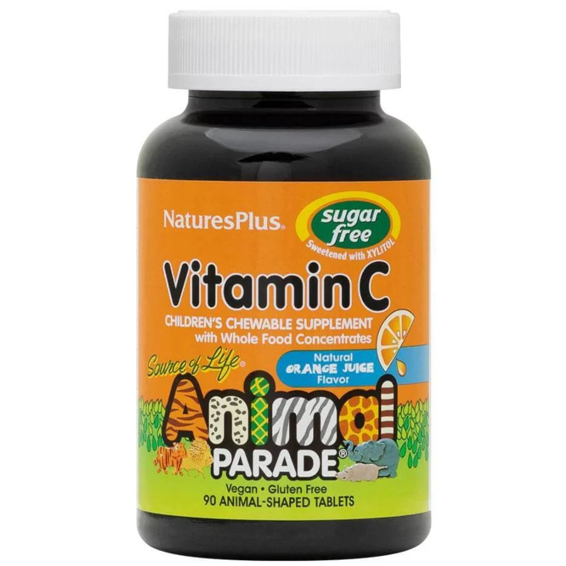 Nature's Plus Animal Parade Vitamin C Chews, Sugar Free, 90 Animal-Shaped Chewable Tablets - Image 2