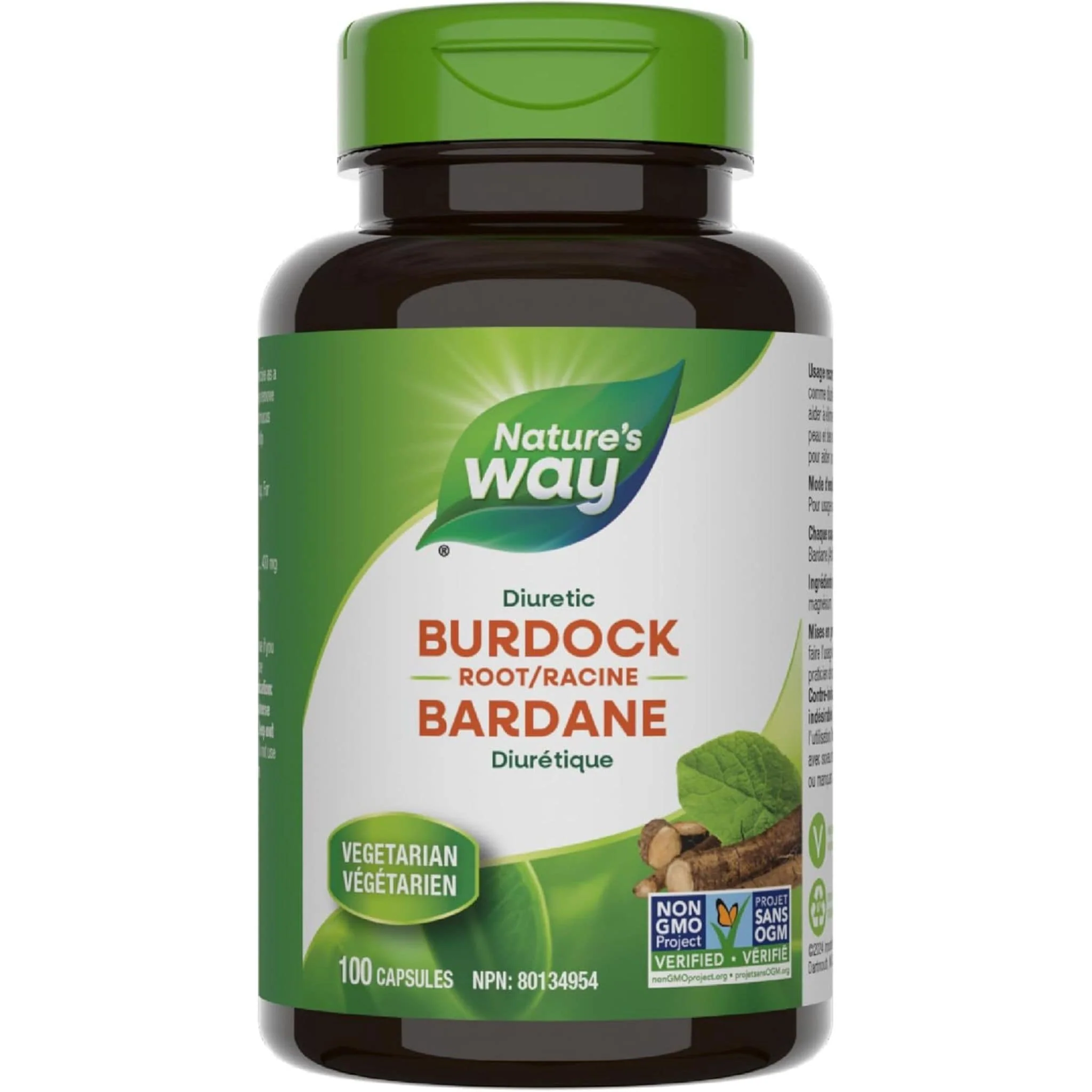 Nature's Way Burdock Root, 100 Vegetable Capsules