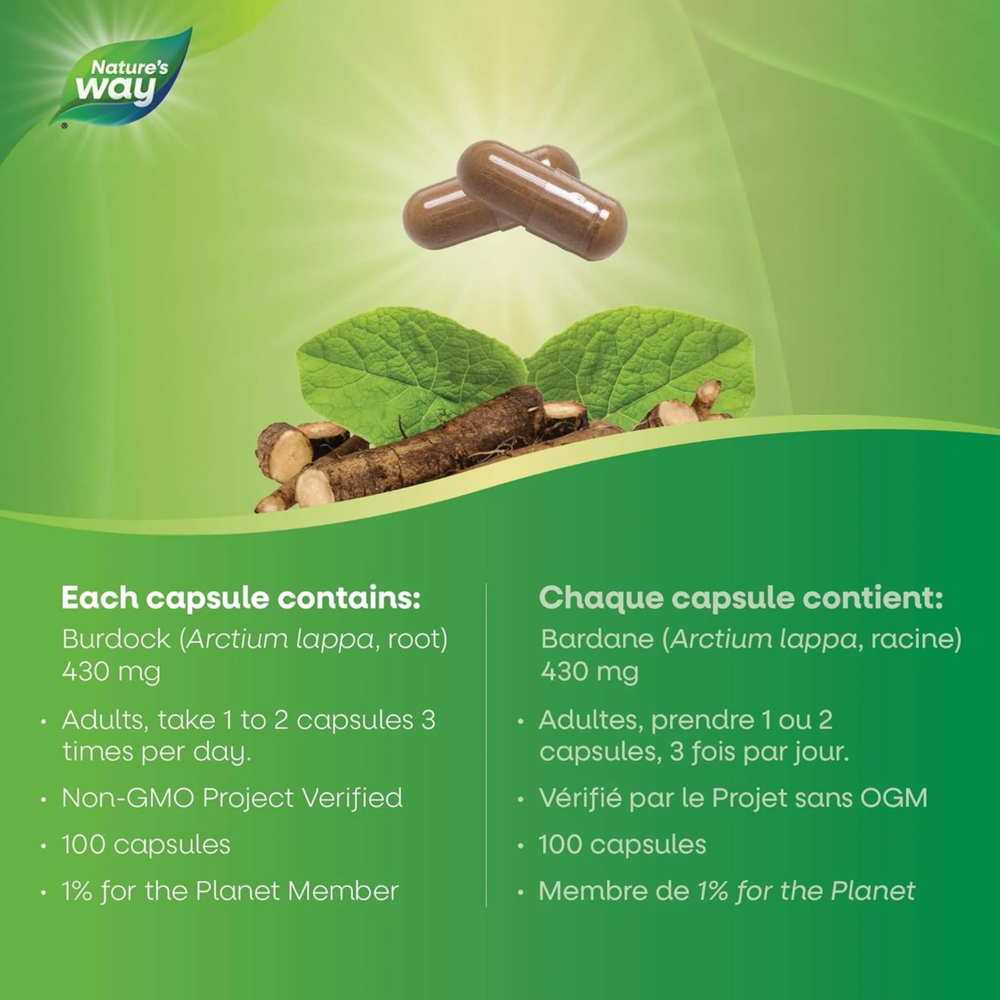 Nature's Way Burdock Root, 100 Vegetable Capsules - Image 5