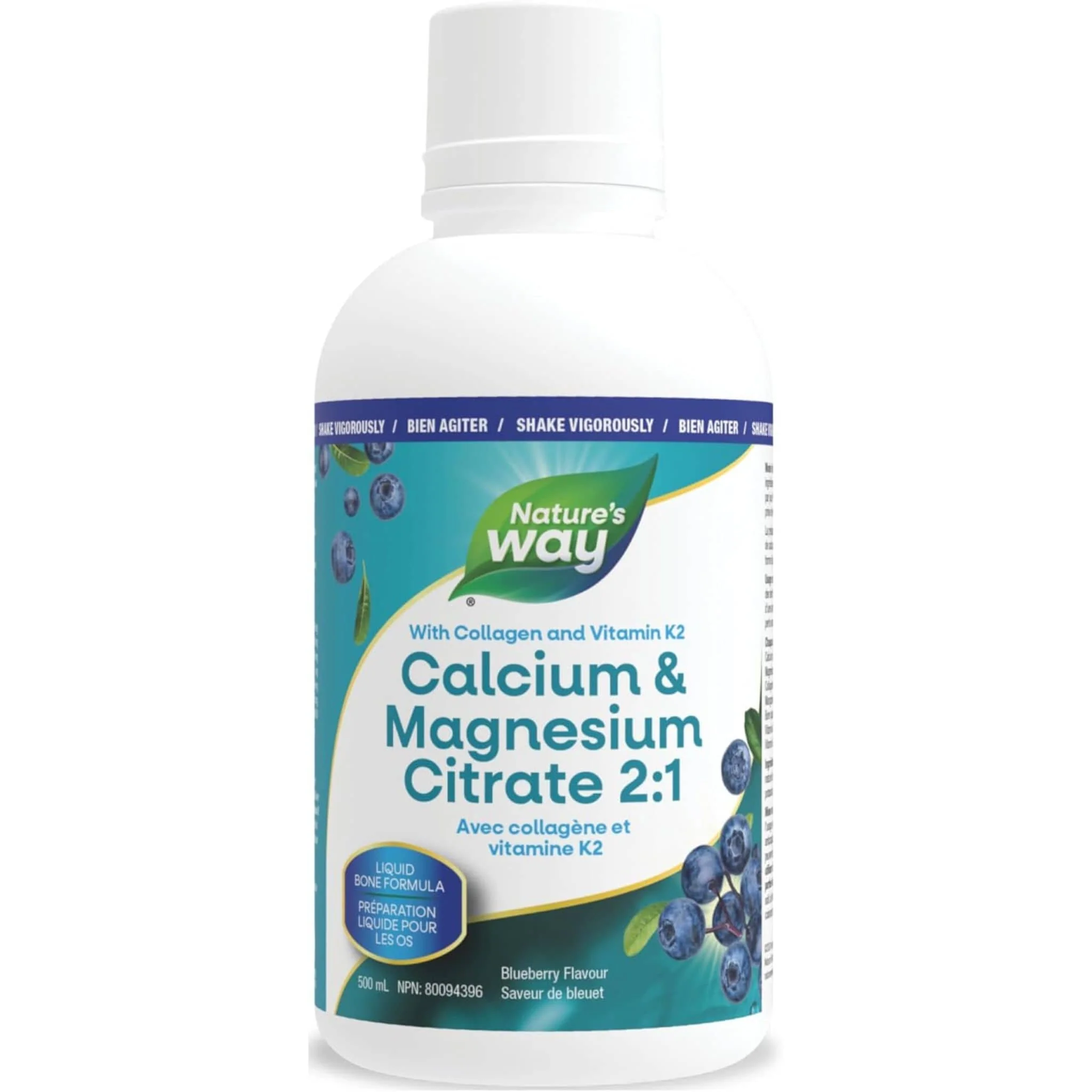 Nature's Way Calcium & Magnesium Citrate (2:1) with Vitamin K2 & Collagen, 500ml
