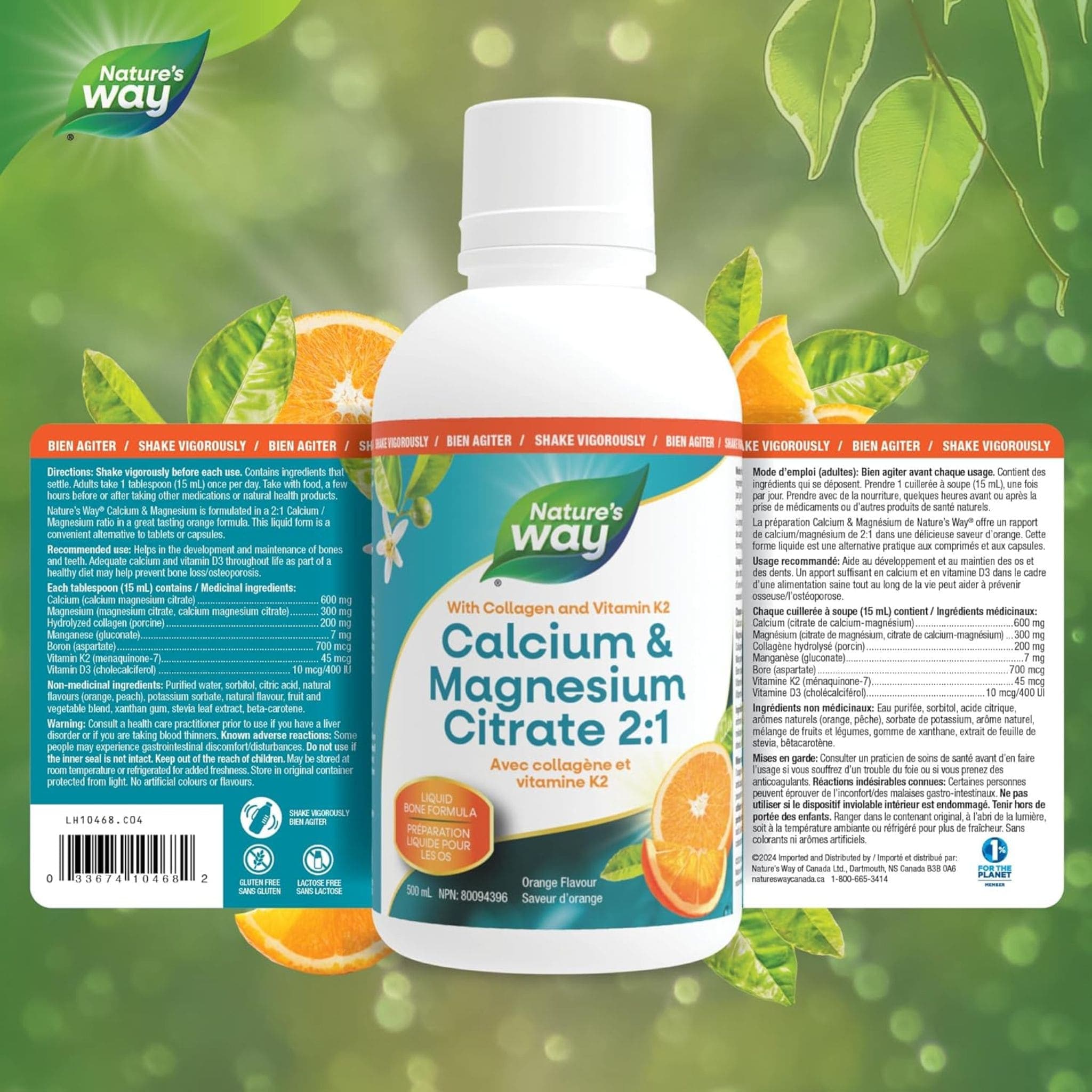 Nature's Way Calcium & Magnesium Citrate (2:1) with Vitamin K2 & Collagen, 500ml - Image 10
