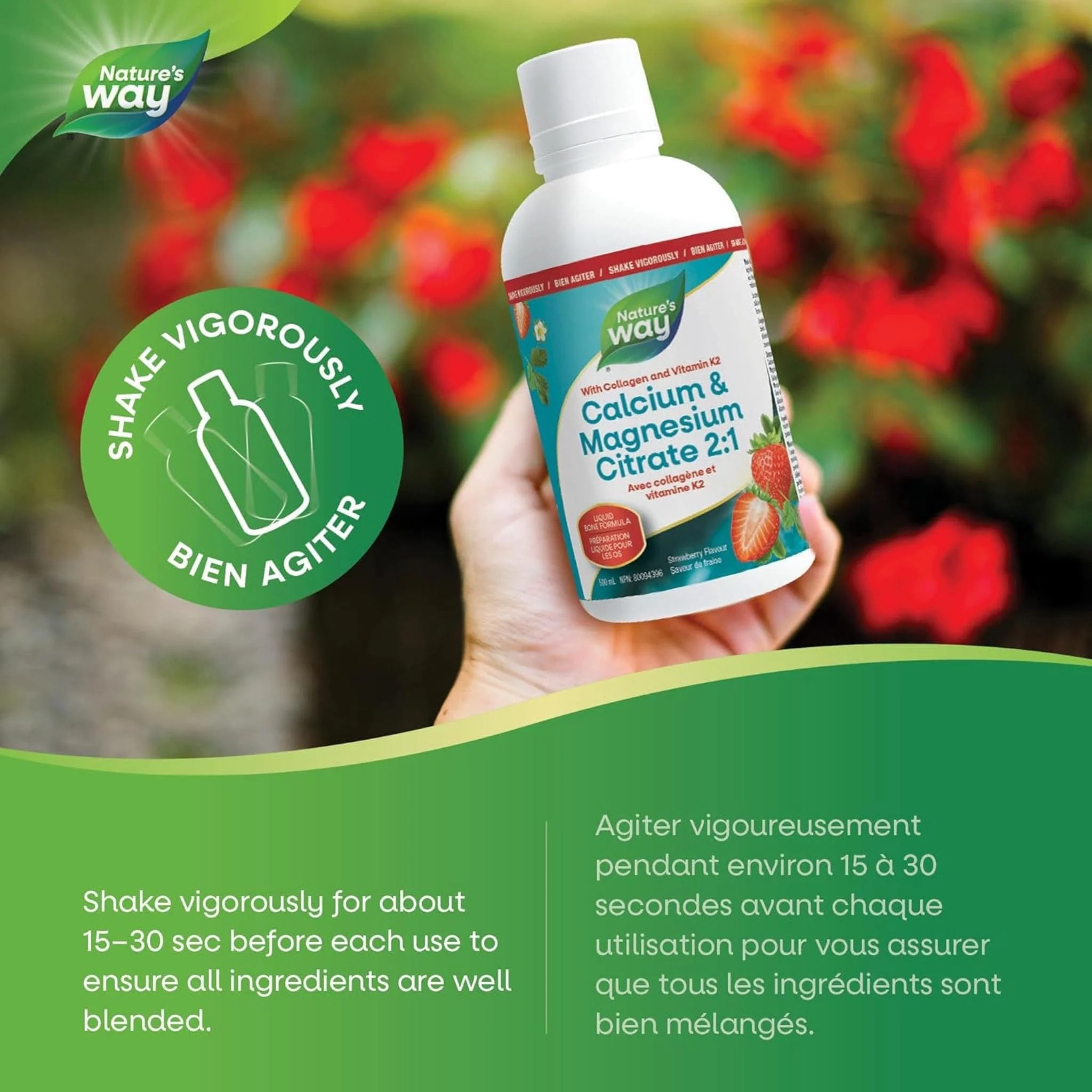Nature's Way Calcium & Magnesium Citrate (2:1) with Vitamin K2 & Collagen, 500ml - Image 21