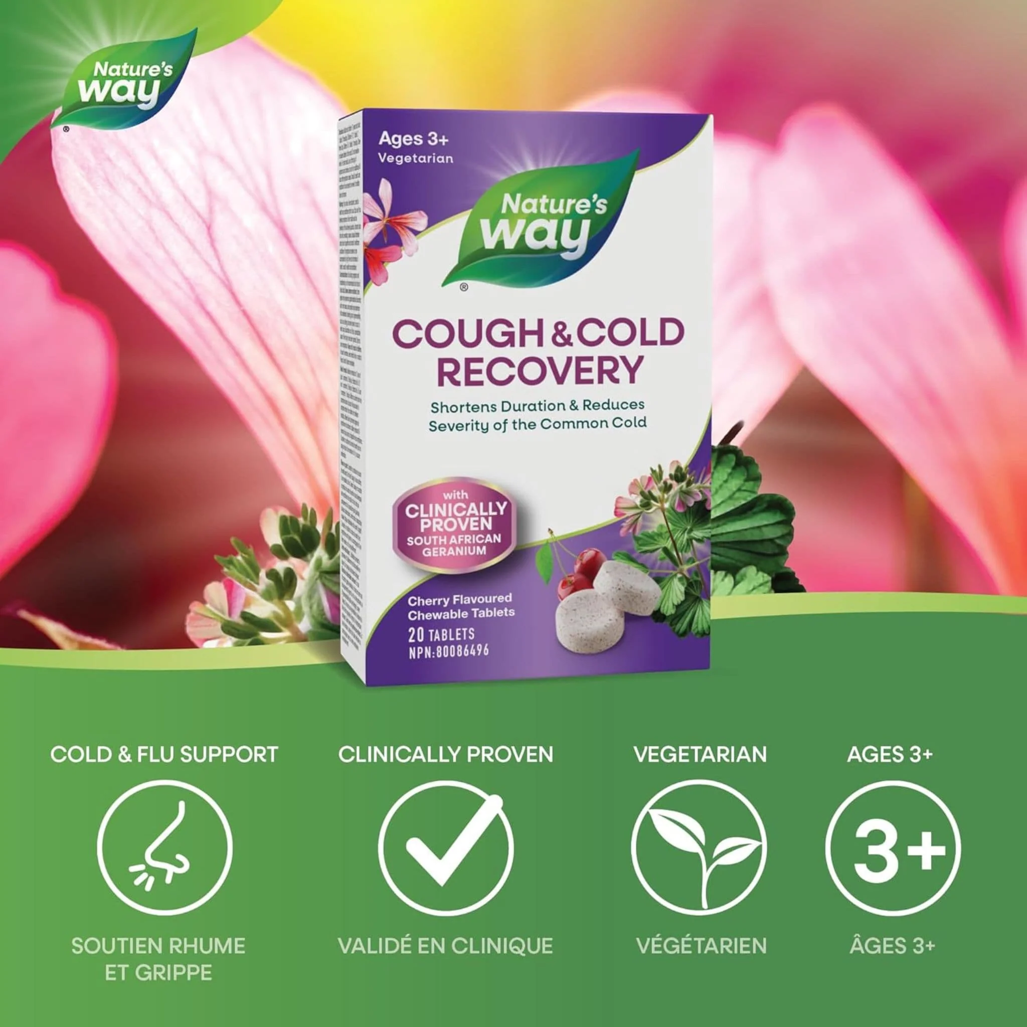 Nature's Way Cough and Cold Recovery, Shortens Duration and Reduces Severity of the Common Cold, 20 Chewable Tablets - Image 4