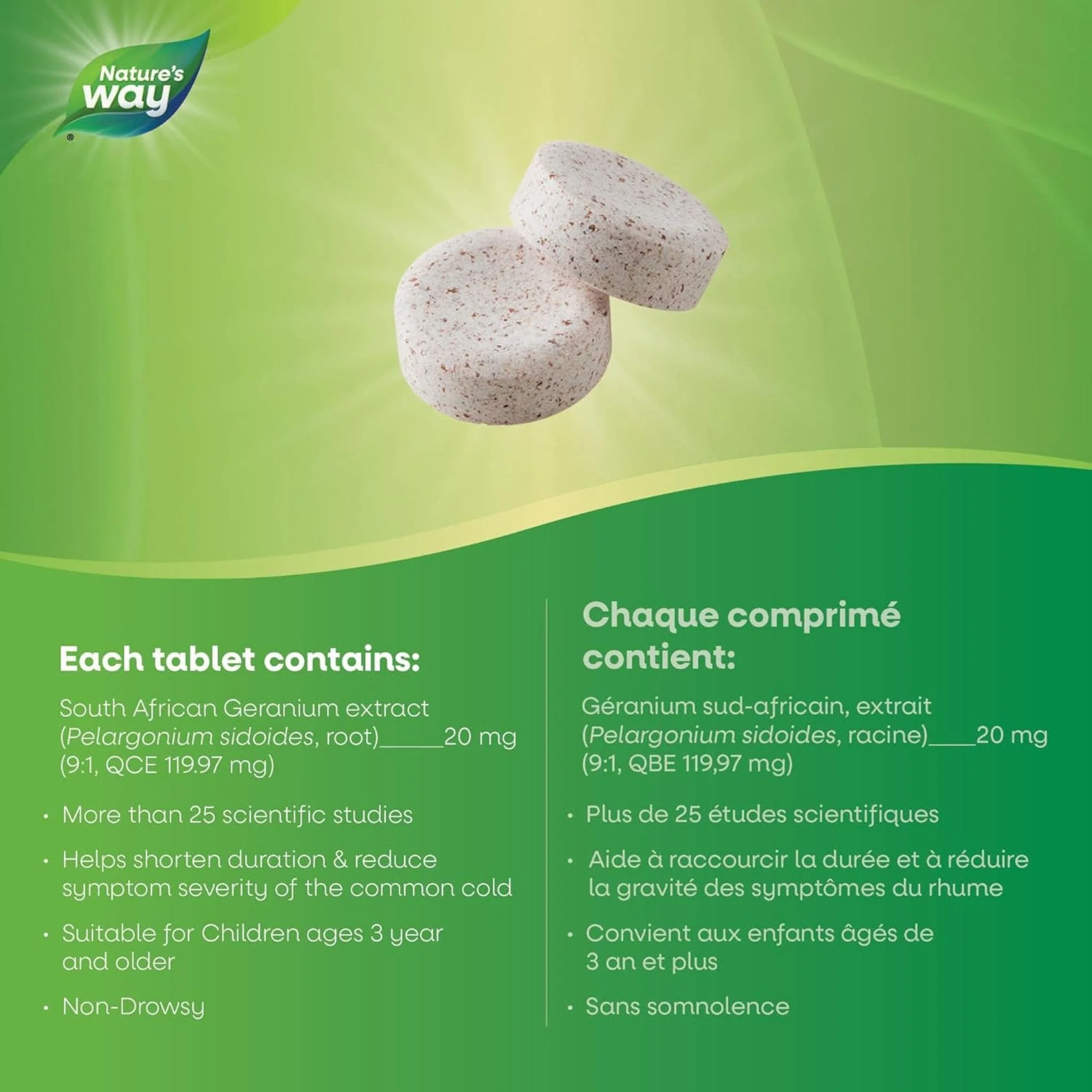 Nature's Way Cough and Cold Recovery, Shortens Duration and Reduces Severity of the Common Cold, 20 Chewable Tablets - Image 6