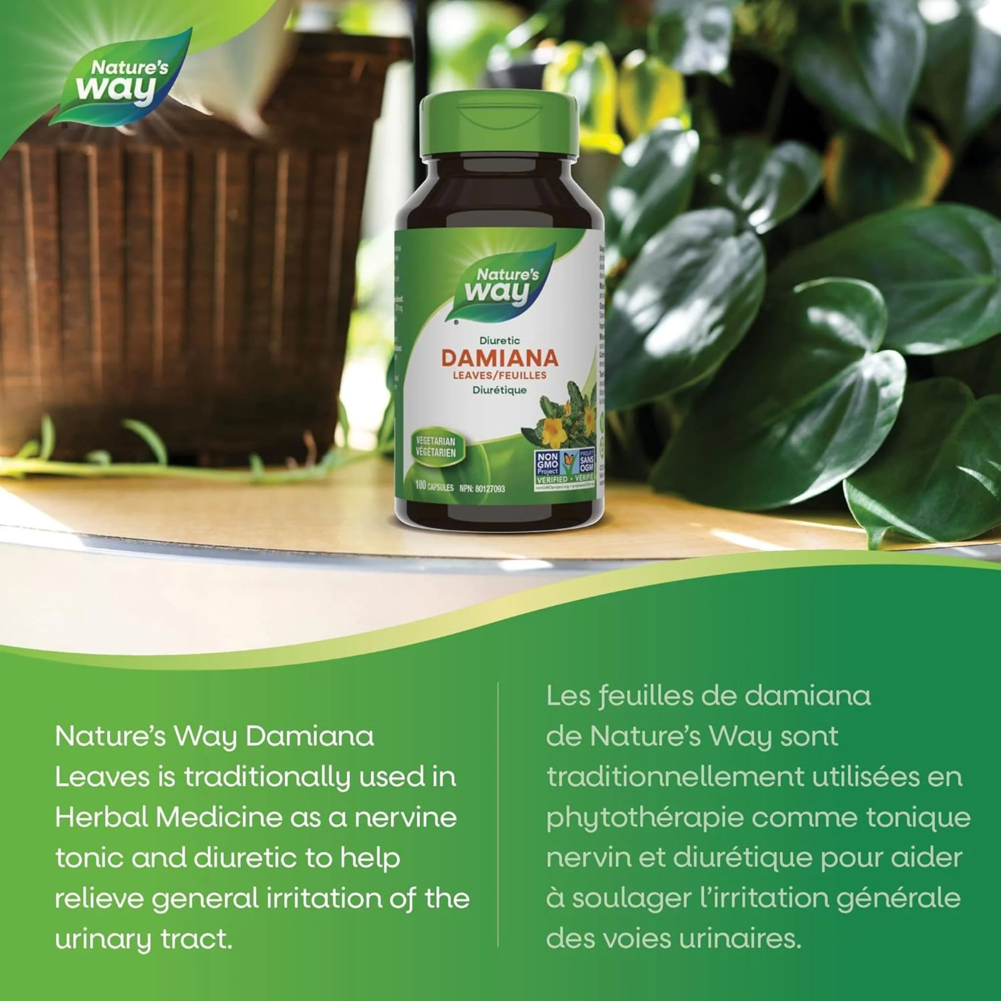 Nature's Way Damiana Leaves 400mg, 100 VCaps - Image 4