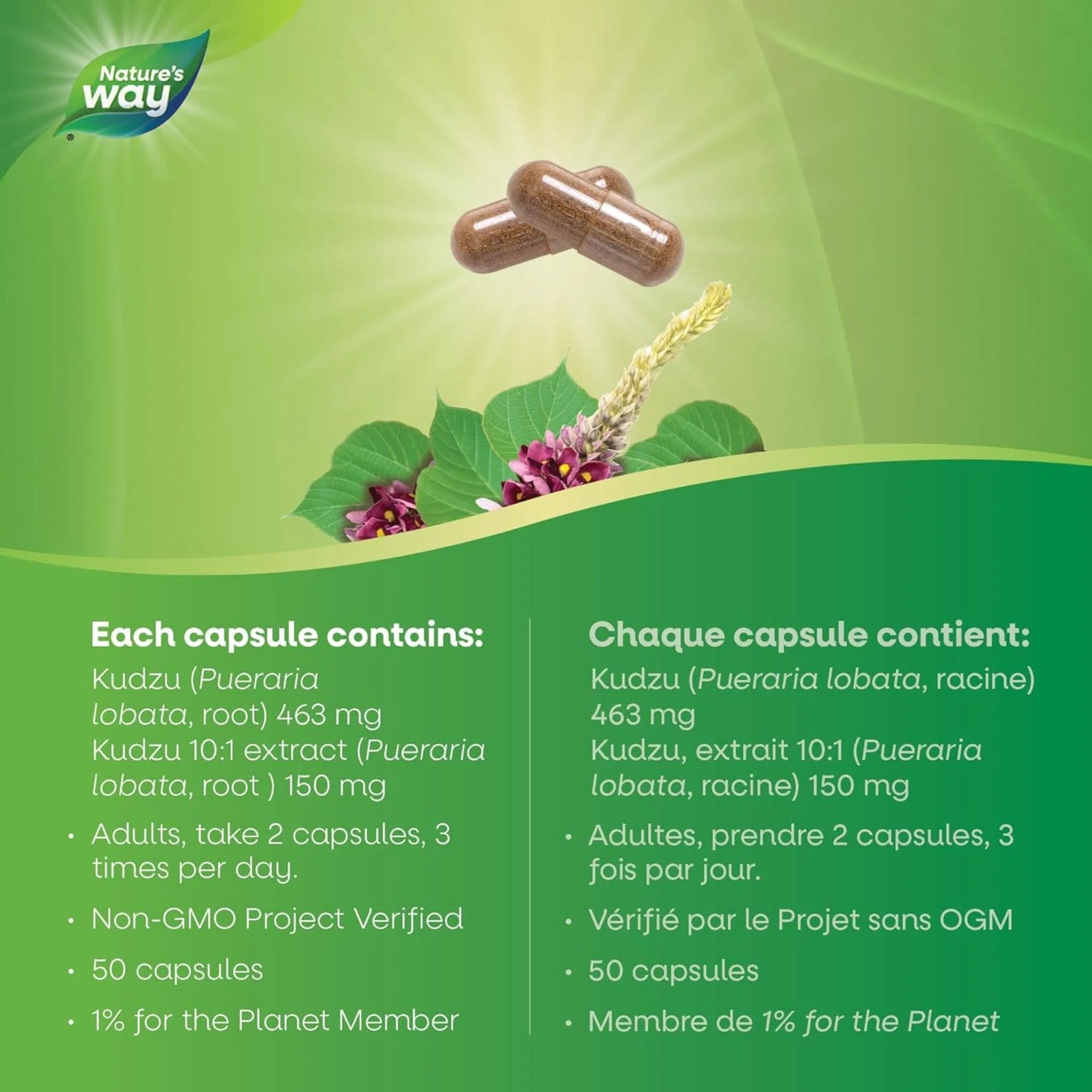 Nature's Way Kudzu Root, 50 Capsules - Image 5