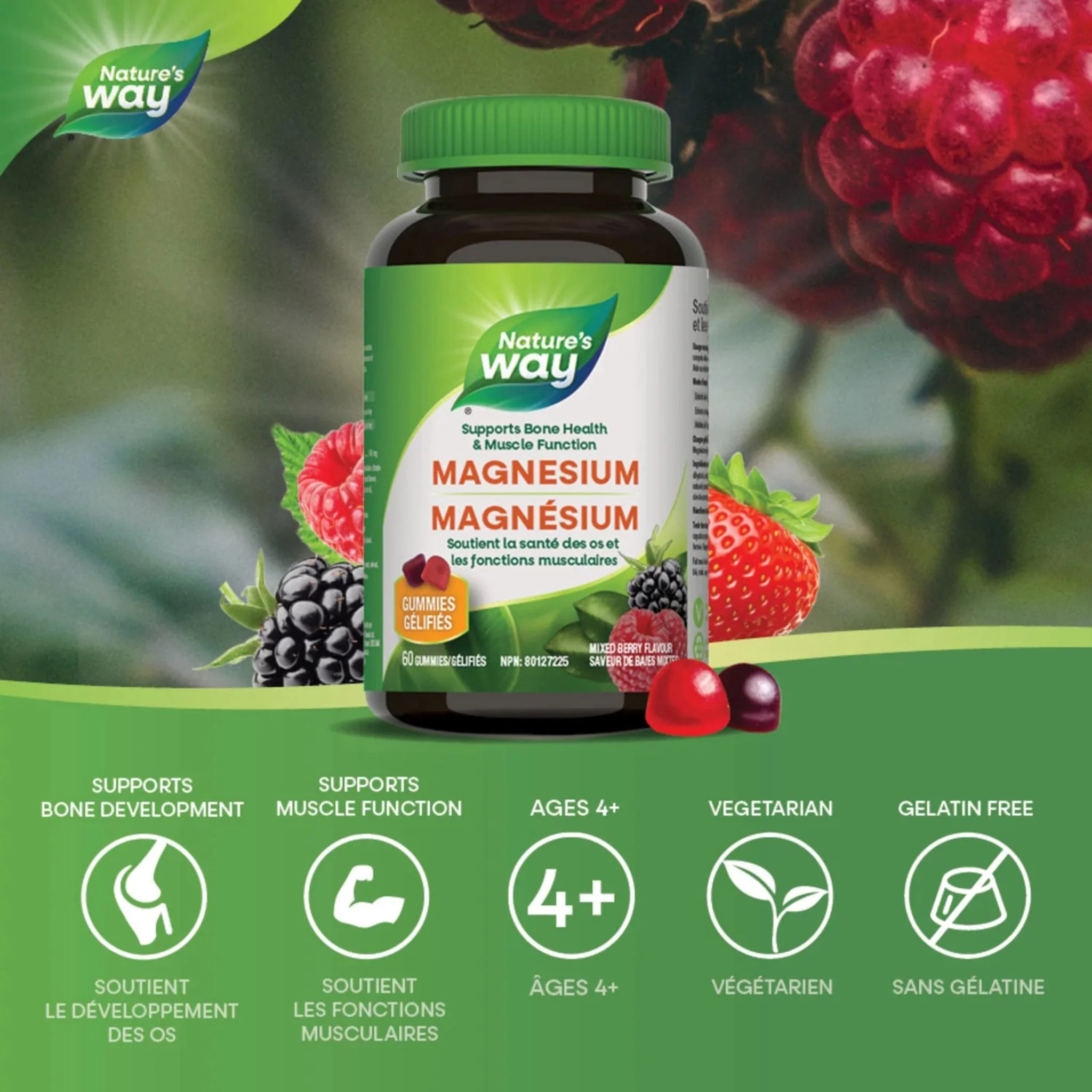 Nature's Way Magnesium Gummy, Supports Bone Health and Muscle Function, 60 Gummies - Image 3
