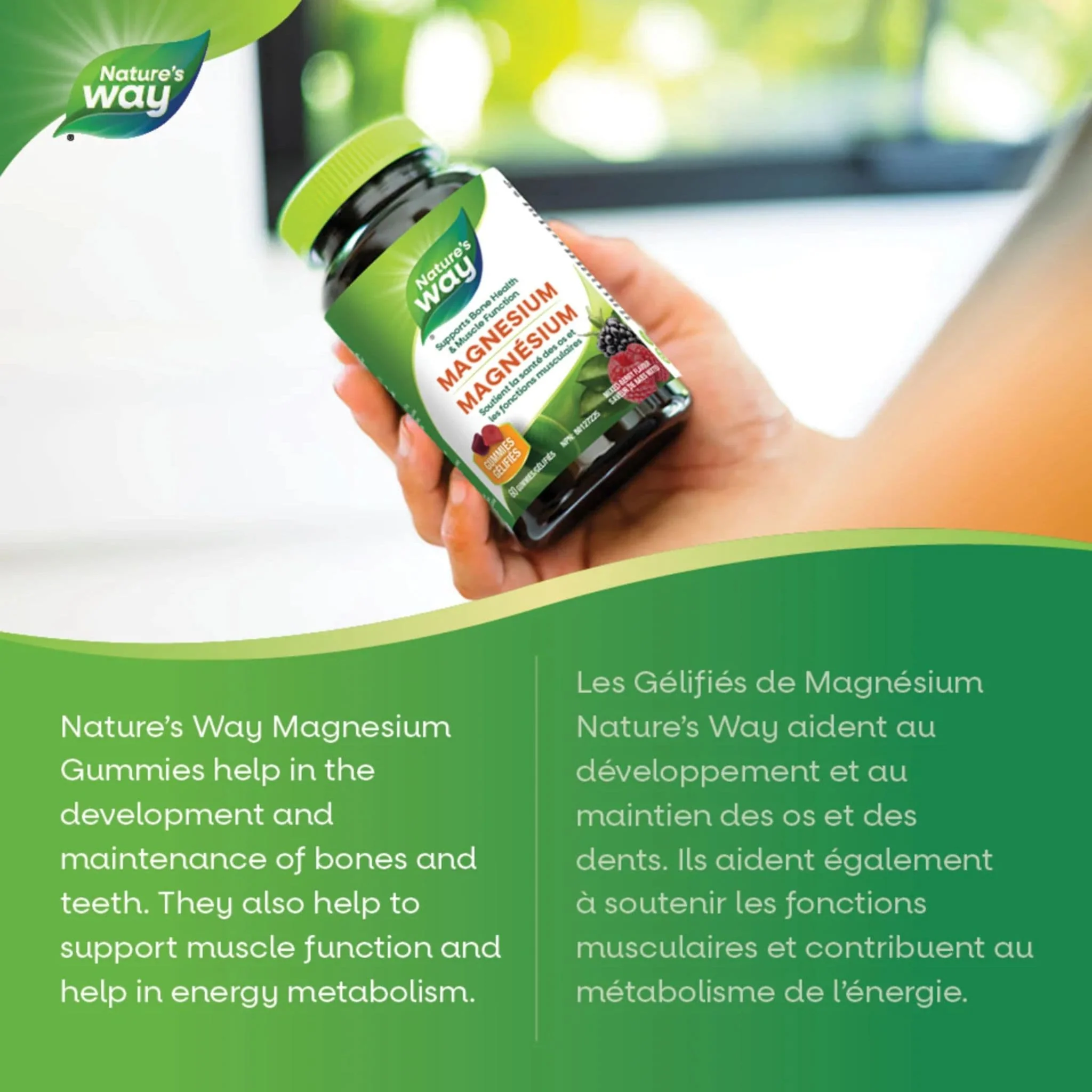 Nature's Way Magnesium Gummy, Supports Bone Health and Muscle Function, 60 Gummies - Image 4