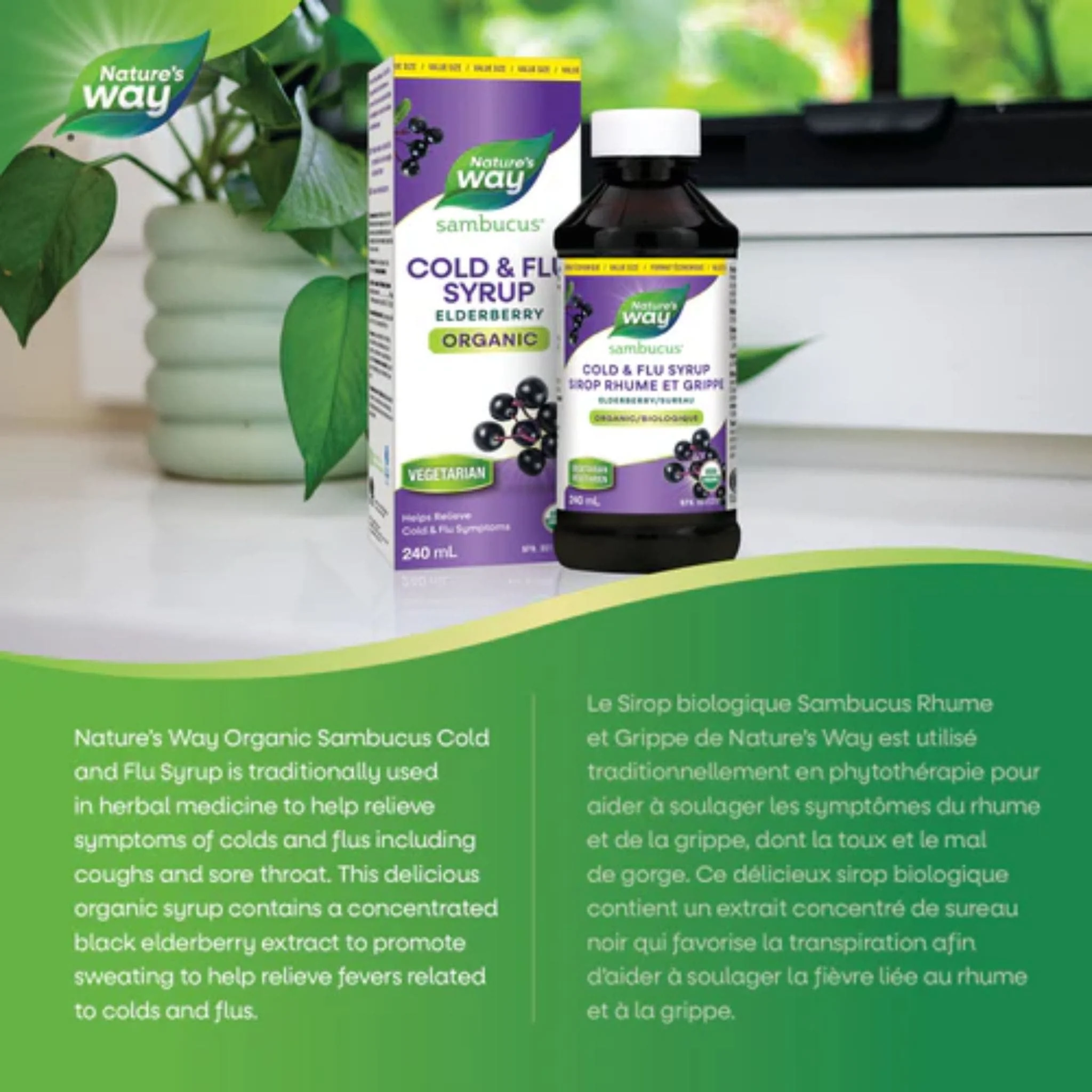 Nature's Way Organic Sambucus Syrup, Standardized Elderberry Syrup - Image 9