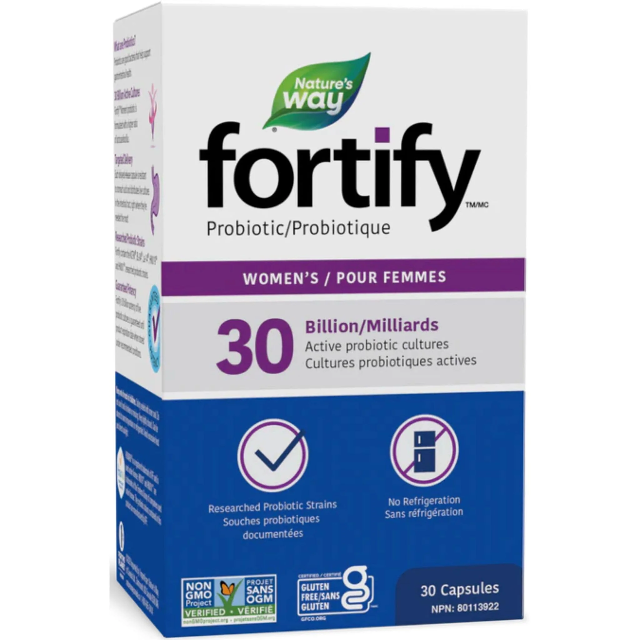 Nature's Way Primadophilus Fortify, Women's Probiotics, 30 Billion Live Probiotics, 30 VCaps