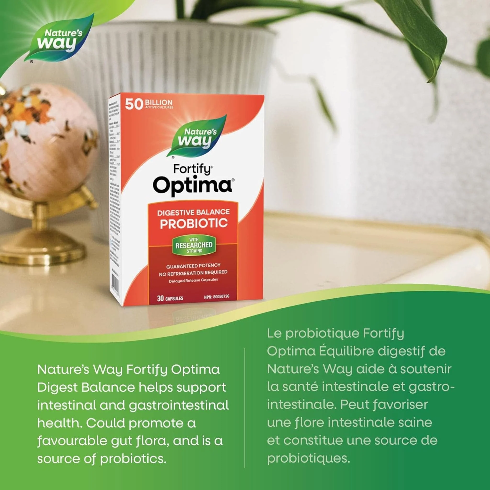 Nature's Way Primadophilus Optima, Digestive Balance, 50 Billion Active HDS Probiotics, 30 VCapsules CLEARANCE 50% Off Exp 6/26 Final Sale - Image 3