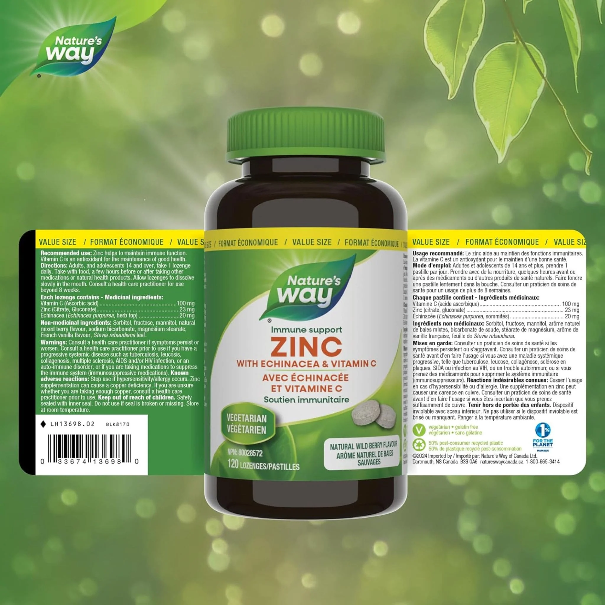 Nature's Way Zinc Lozenges 23mg with Echinacea & Vitamin C - Image 9
