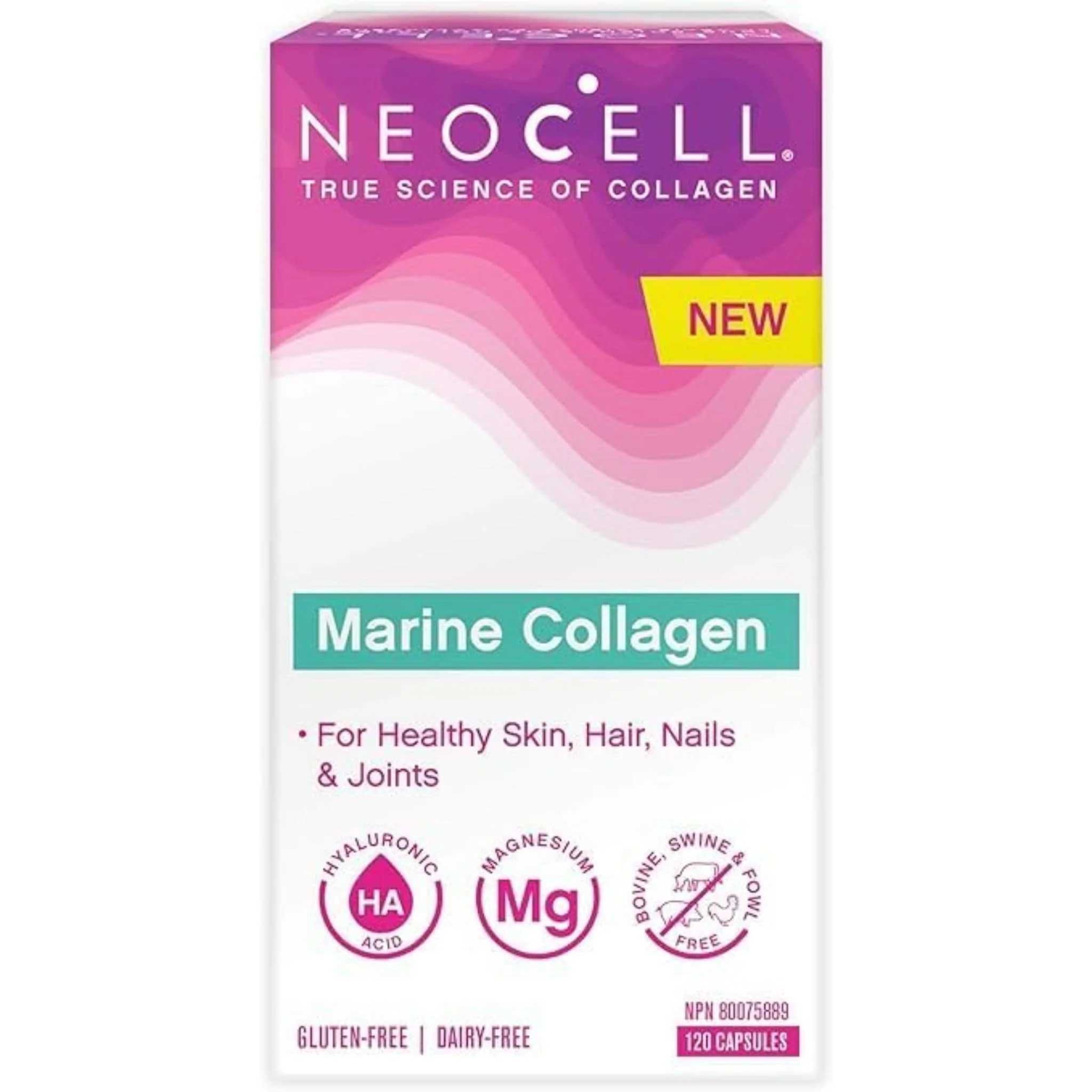 Neocell Marine Collagen 500mg For Healthy Skin, Hair, Nails and Joints, 120 Capsules
