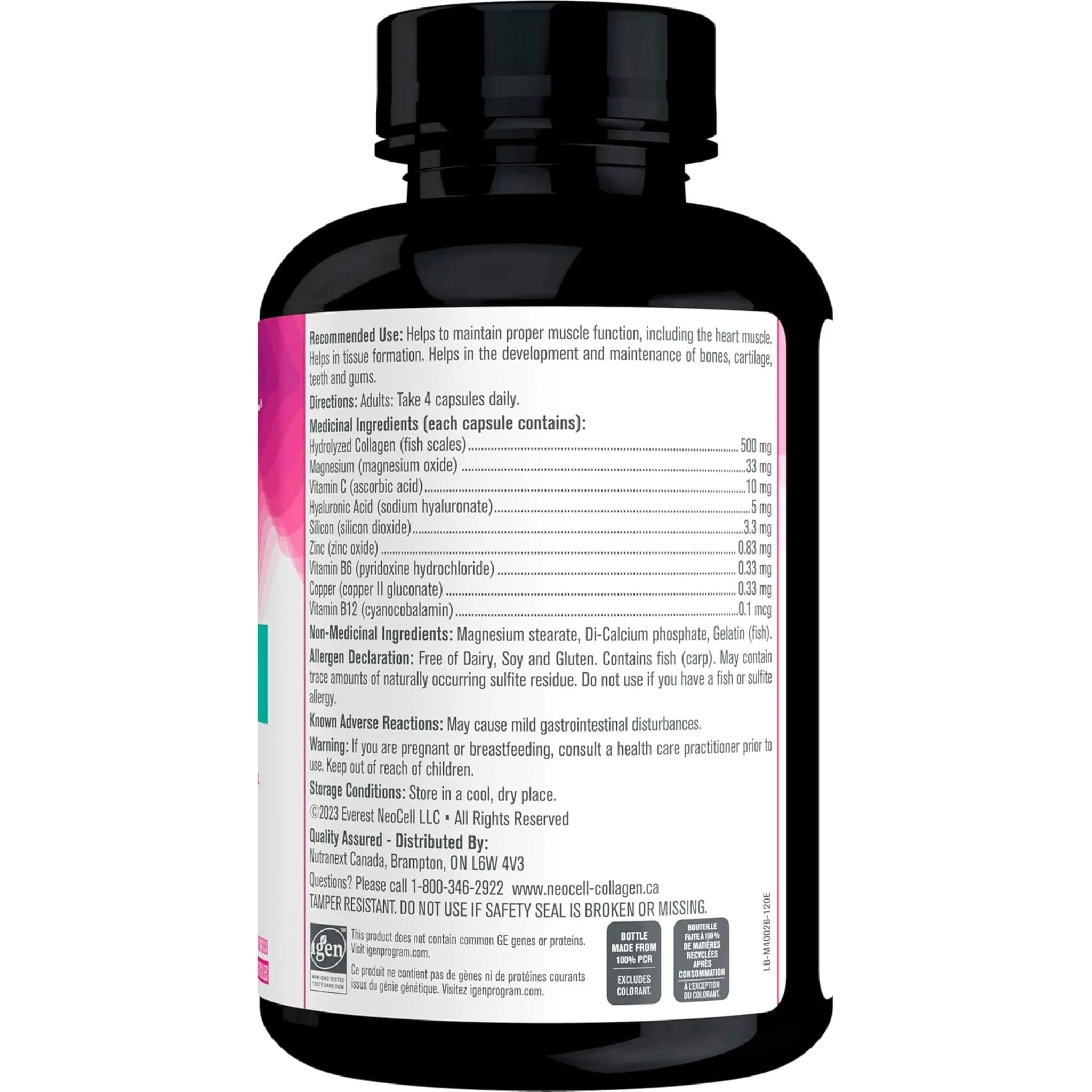 Neocell Marine Collagen 500mg For Healthy Skin, Hair, Nails and Joints, 120 Capsules - Image 3