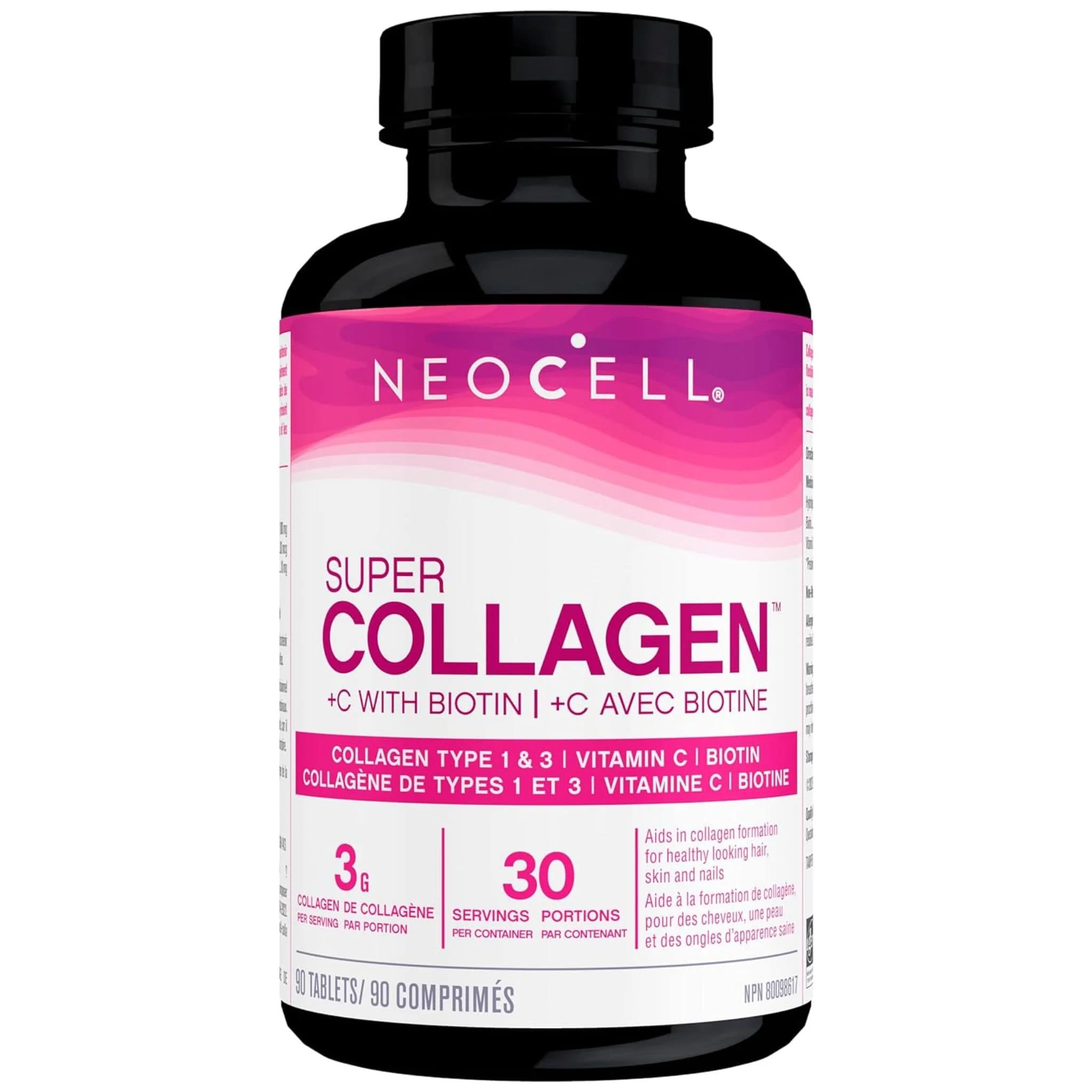 NeoCell Super Collagen + C (Bovine Collagen 1000mg plus Biotin and Vitamin C), 90 Tablets