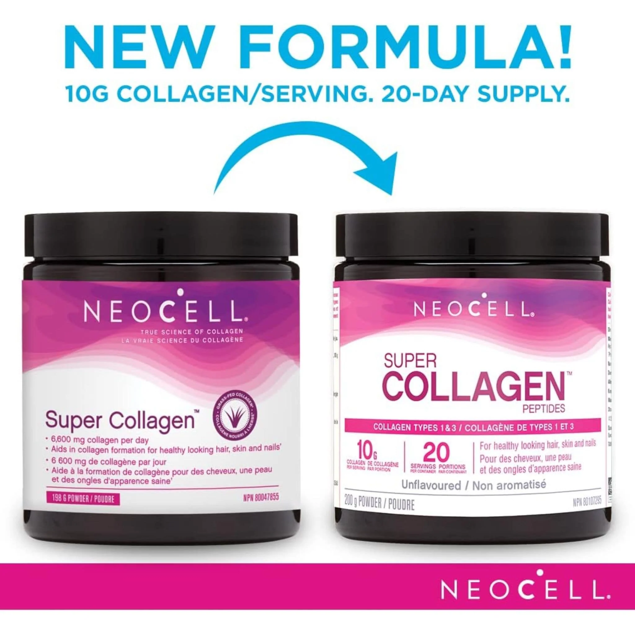 NeoCell Super Collagen Powder, Hydrolyzed Collagen Peptides Type 1 and 3 (Gluten-Free & Grass-Fed), 200g - Image 3