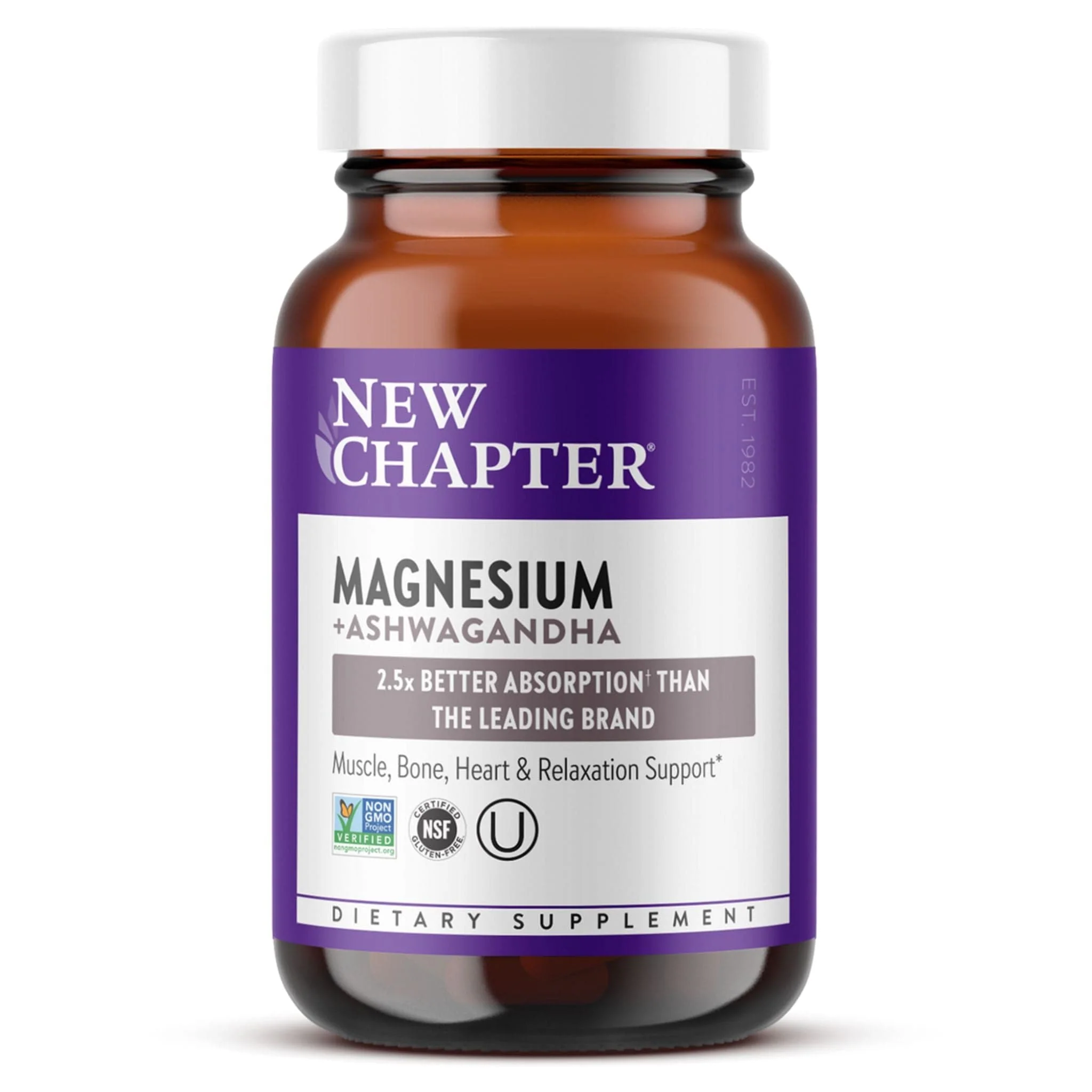 New Chapter Magnesium + Ashwagandha, 30 Tablets - Image 2