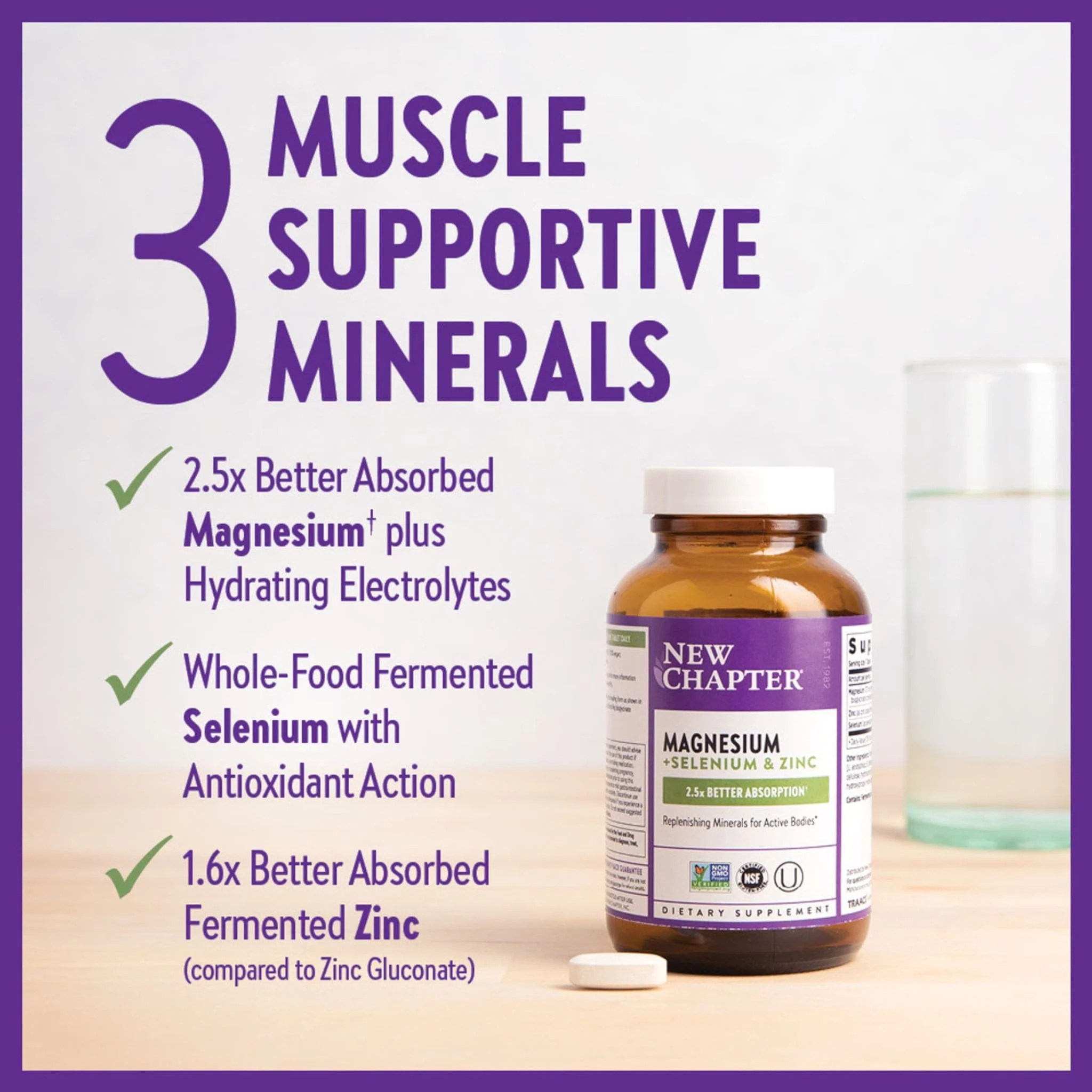 New Chapter Magnesium with Fermented Selenium and Fermented Zinc, 30 Tablets - Image 5