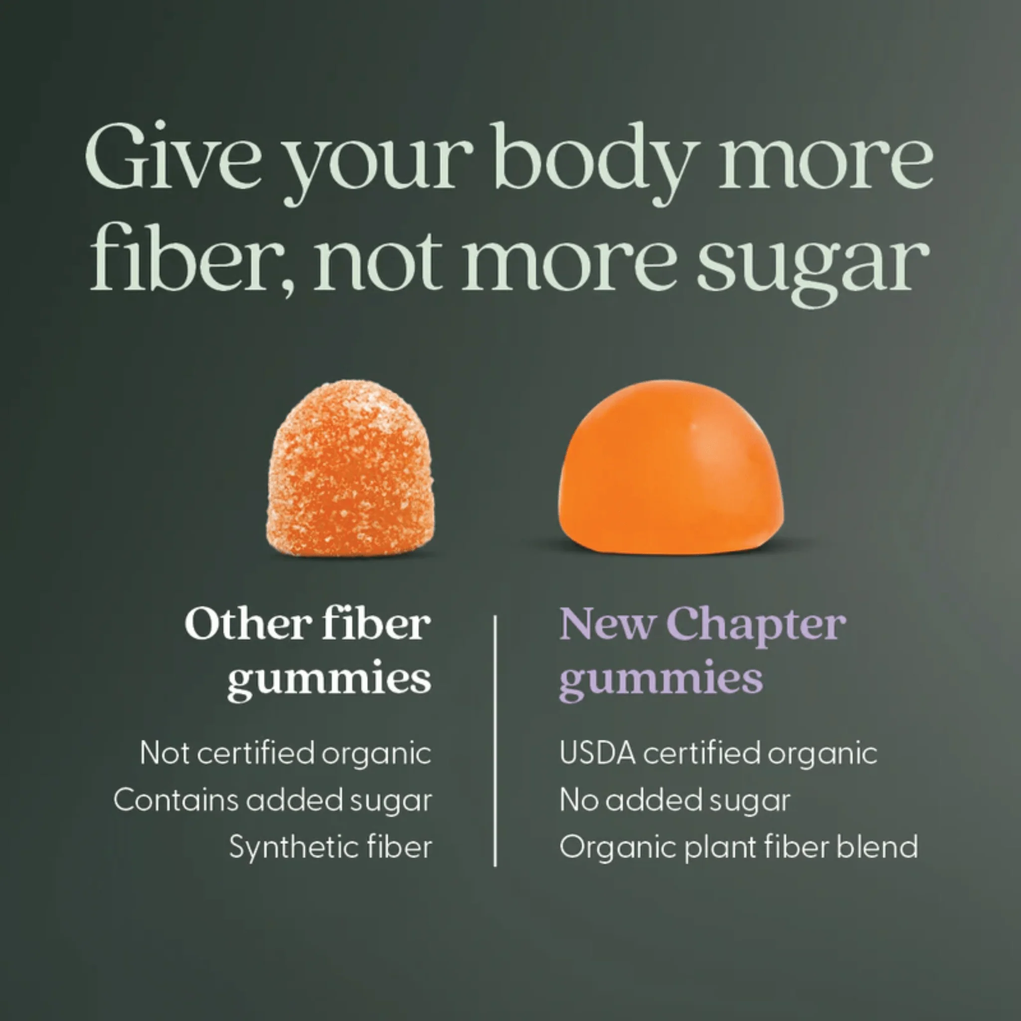 New Chapter Organic Fibre Gummies, Organic Vegan Prebiotic Fiber, Supports Regular Bowel Movements, 60 Gummies - Image 5