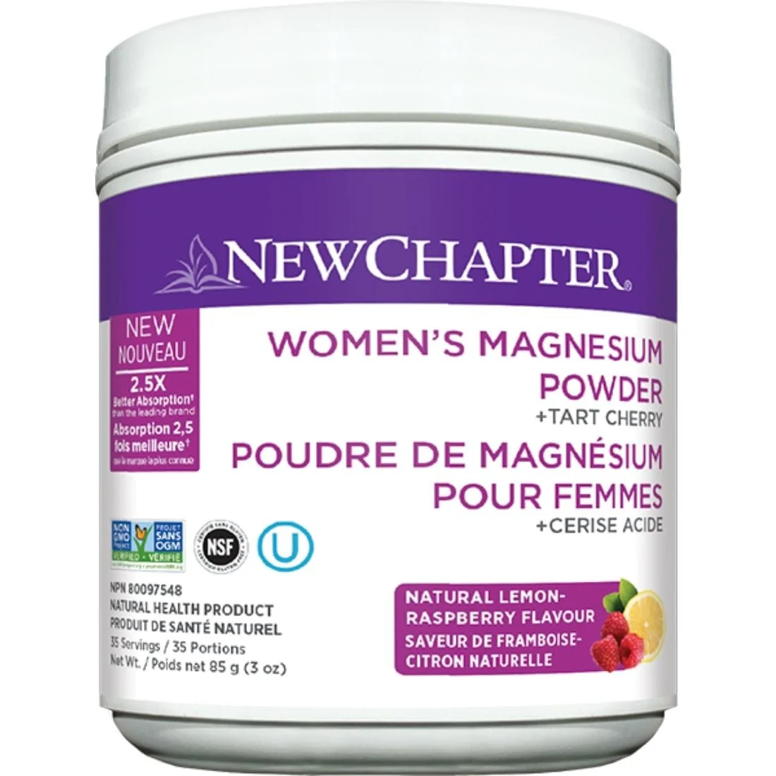 New Chapter Women's Magnesium Powder Plus Tart Cherry (2.5X Better Absorption) - Image 2