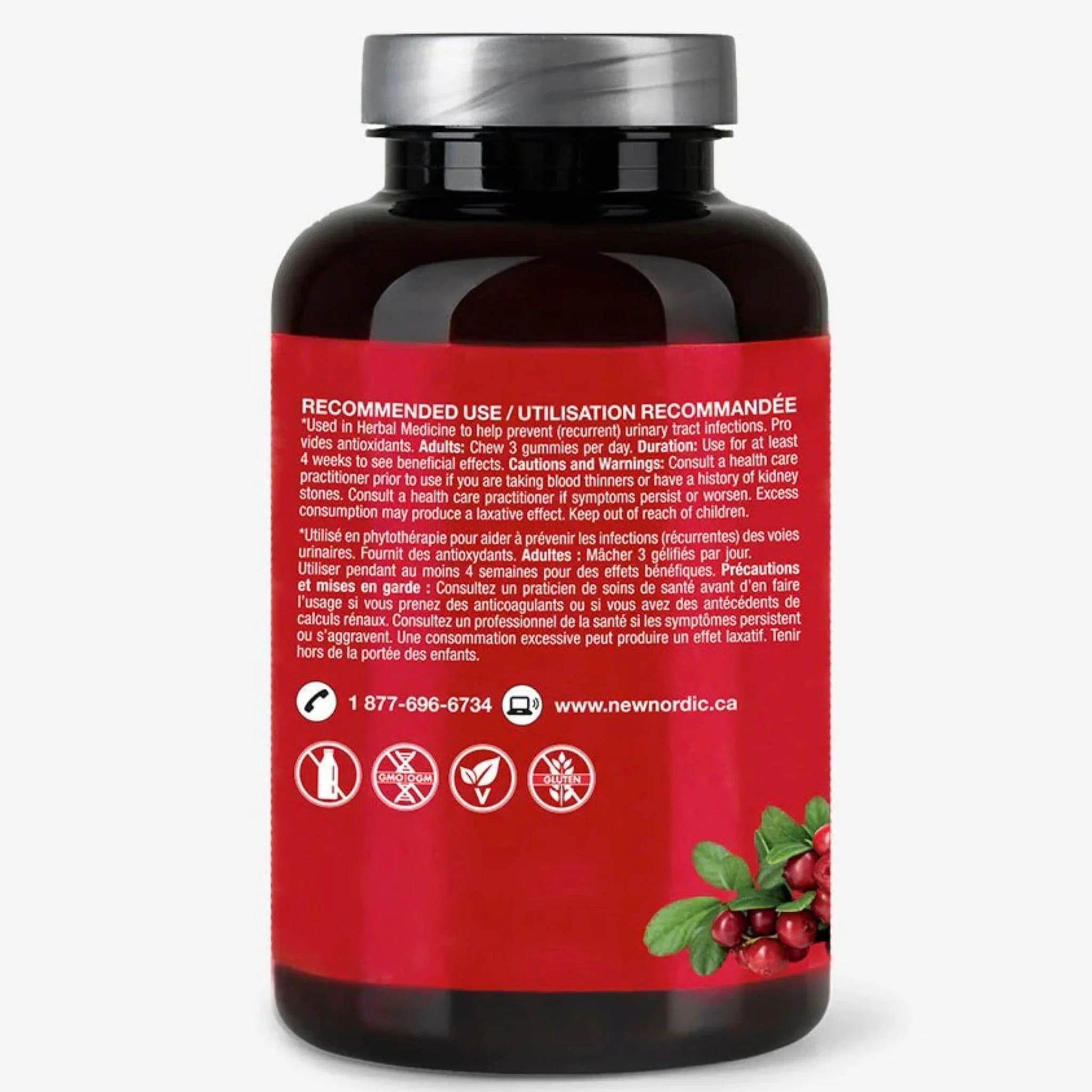 New Nordic CranBerry Gummies, Help Prevent Urinary Tract Infections, 60 Vegan Gummies - Image 3