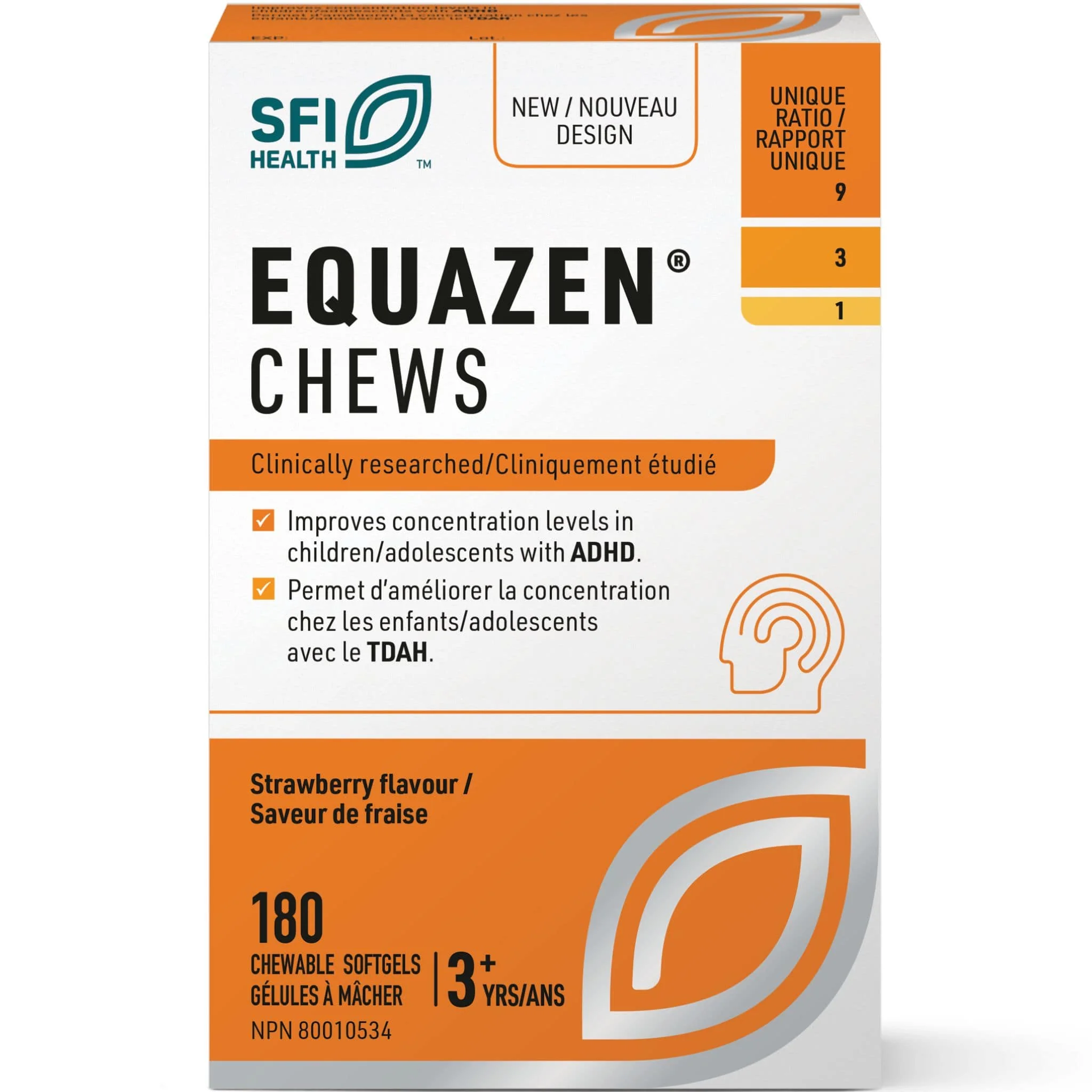 New Nordic Equazen, Improves concentration levels in children with ADHD, 180 Chewable Softgels