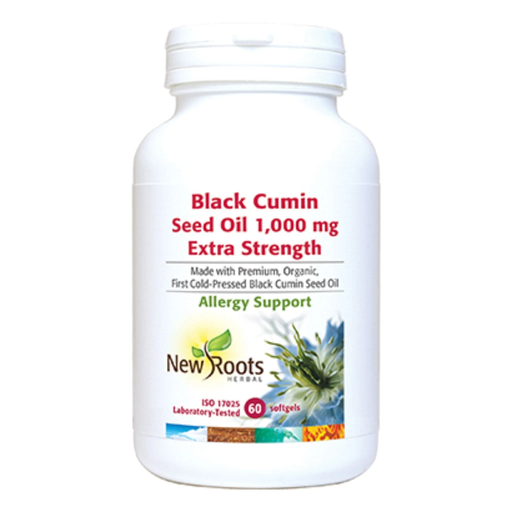 New Roots Black Cumin Seed Oil 1000mg Extra Strength, 60 Softgels