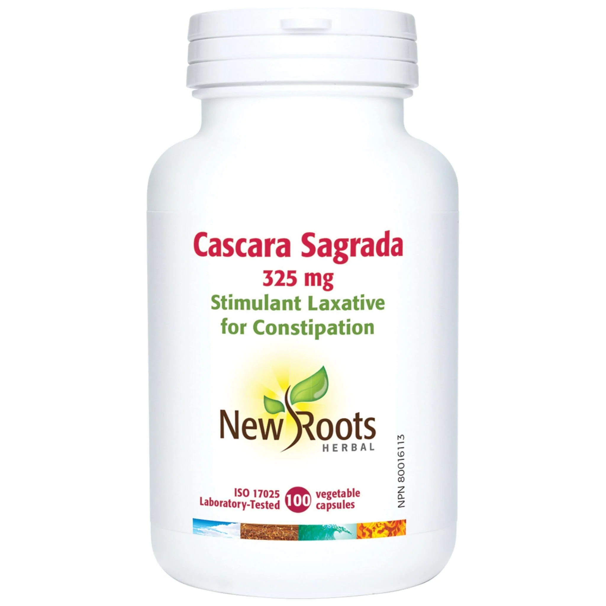 New Roots Cascara Sagrada 325mg, 100 Capsules