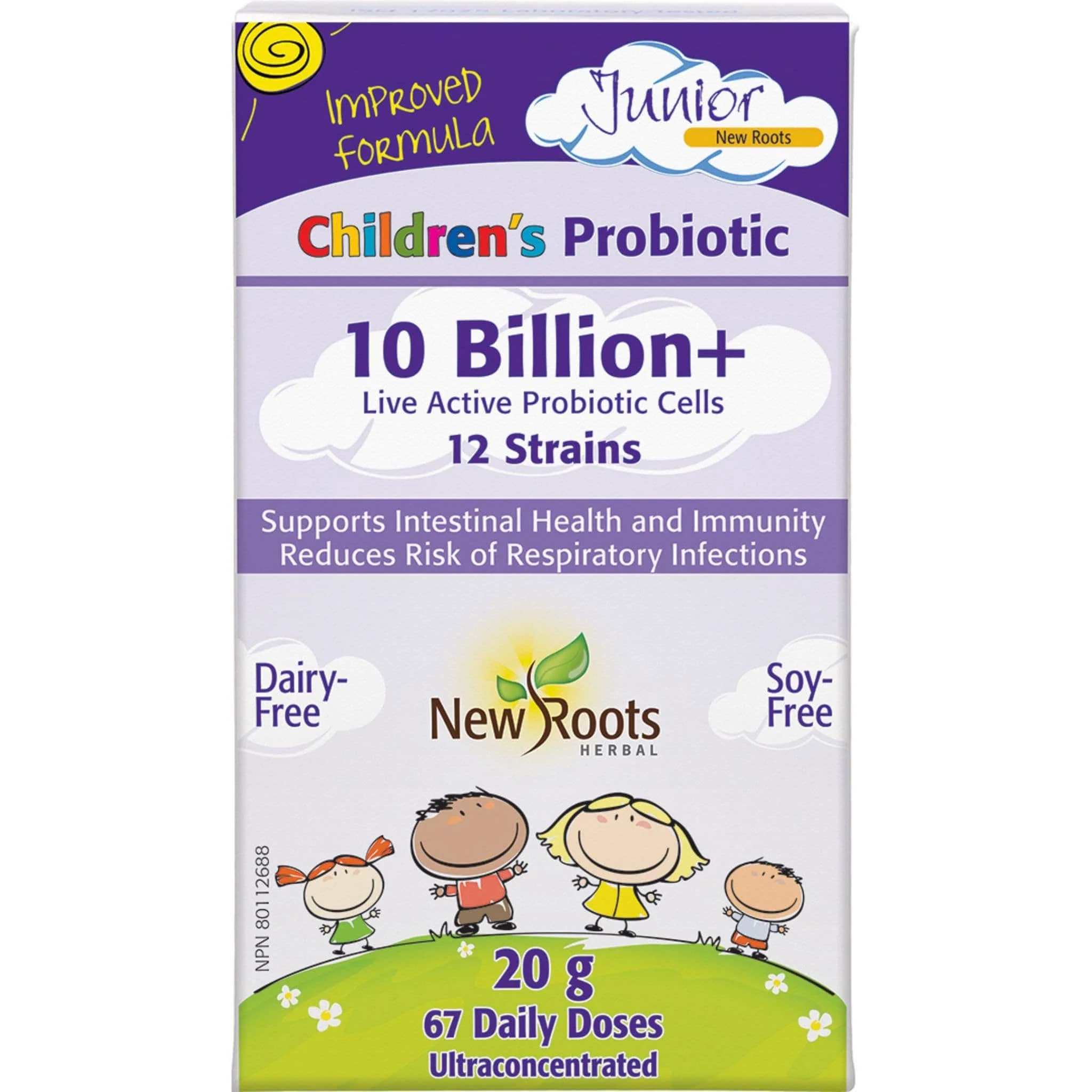 New Roots Children’s Probiotic Powder 10 Billion (67 flavourless servings), 20g Powder - Store in Fridge